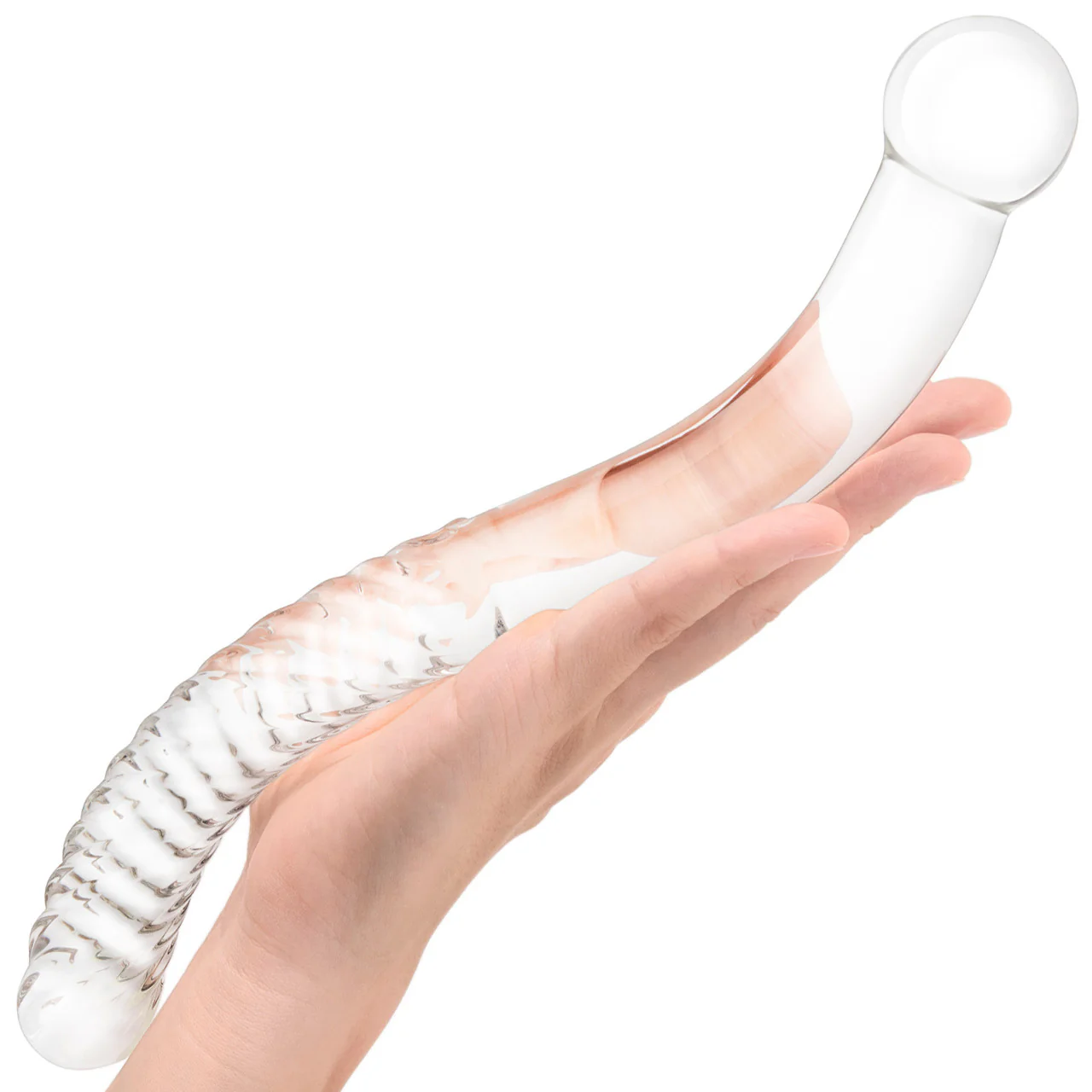 Gläs 11" Glass Pelvic Wand Double Ended Dildo - Clear - Image 3