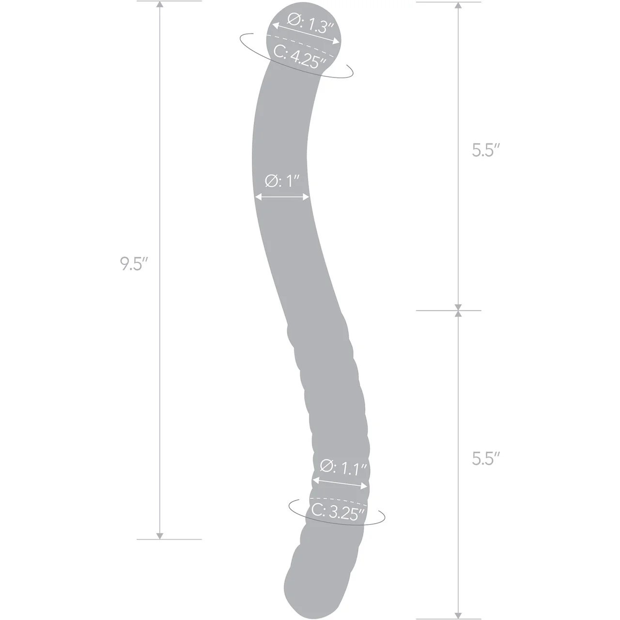 Gläs 11" Glass Pelvic Wand Double Ended Dildo - Clear - Image 5