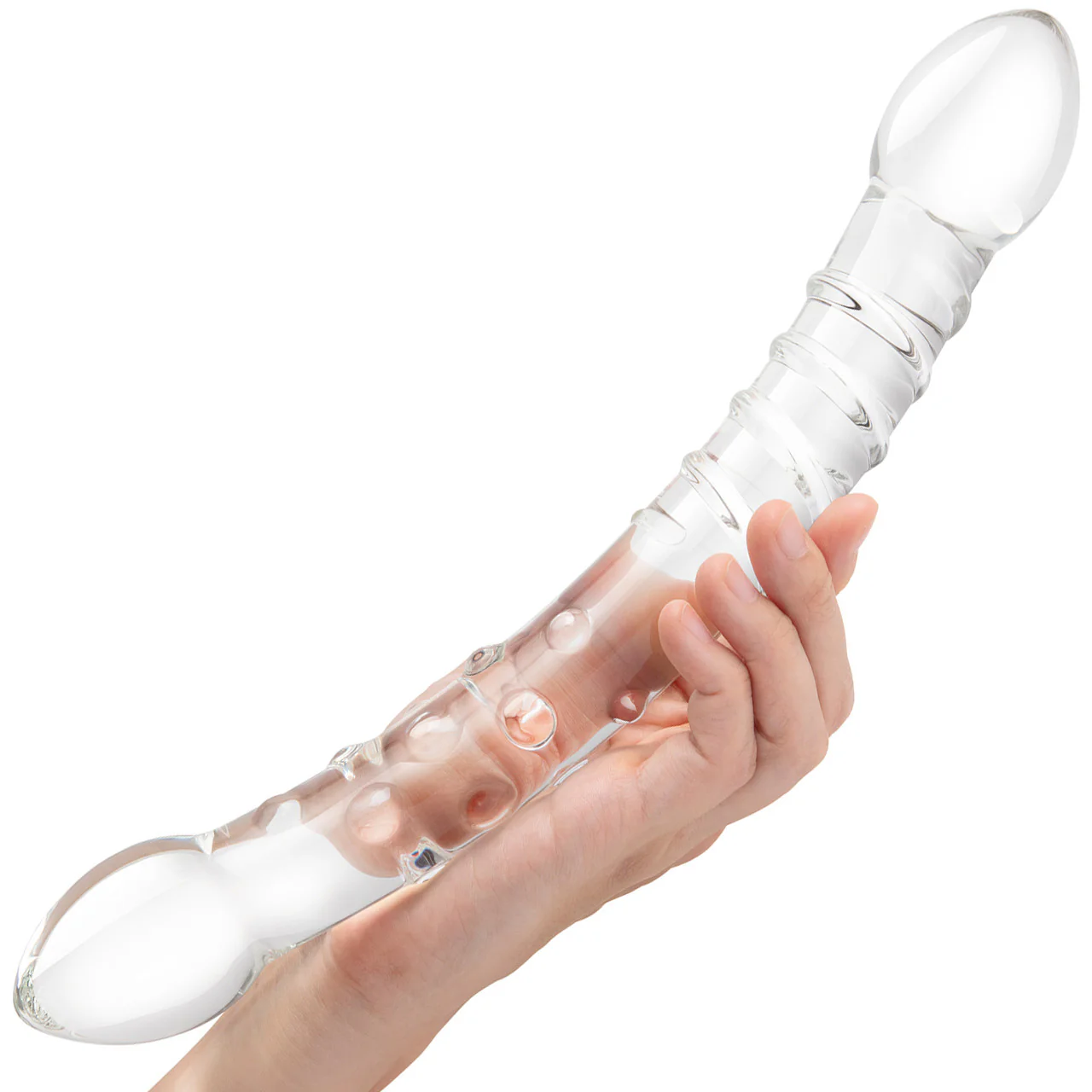 Gläs 12" Girthy Double Trouble Double Sided Glass Dildo - Clear - Image 4