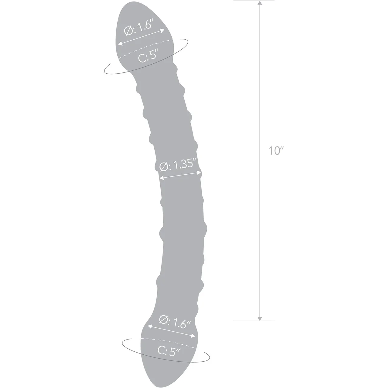 Gläs 12" Girthy Double Trouble Double Sided Glass Dildo - Clear - Image 5