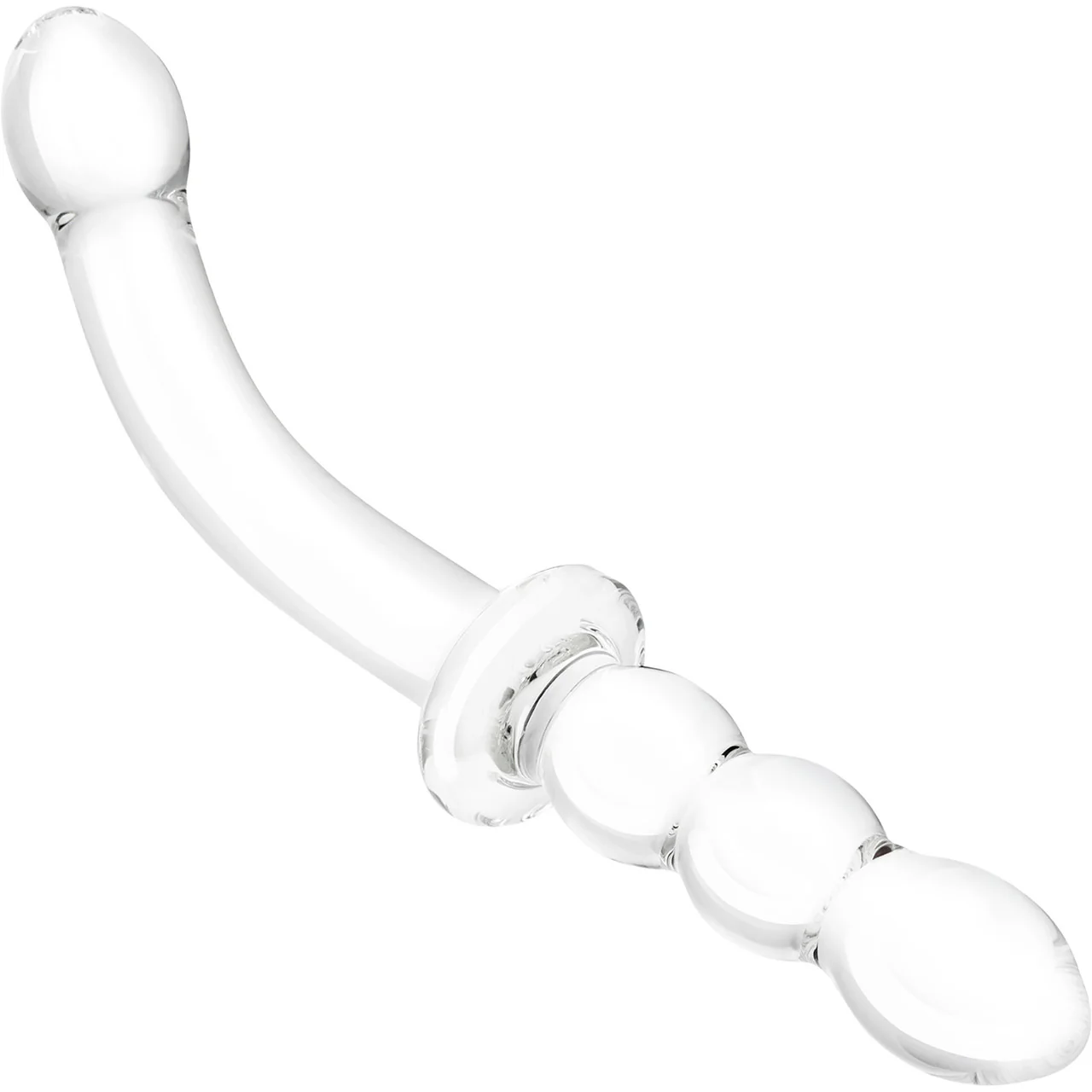 Gläs 12" Girthy Ribbed G-Spot Glass Dildo - Clear - Image 3
