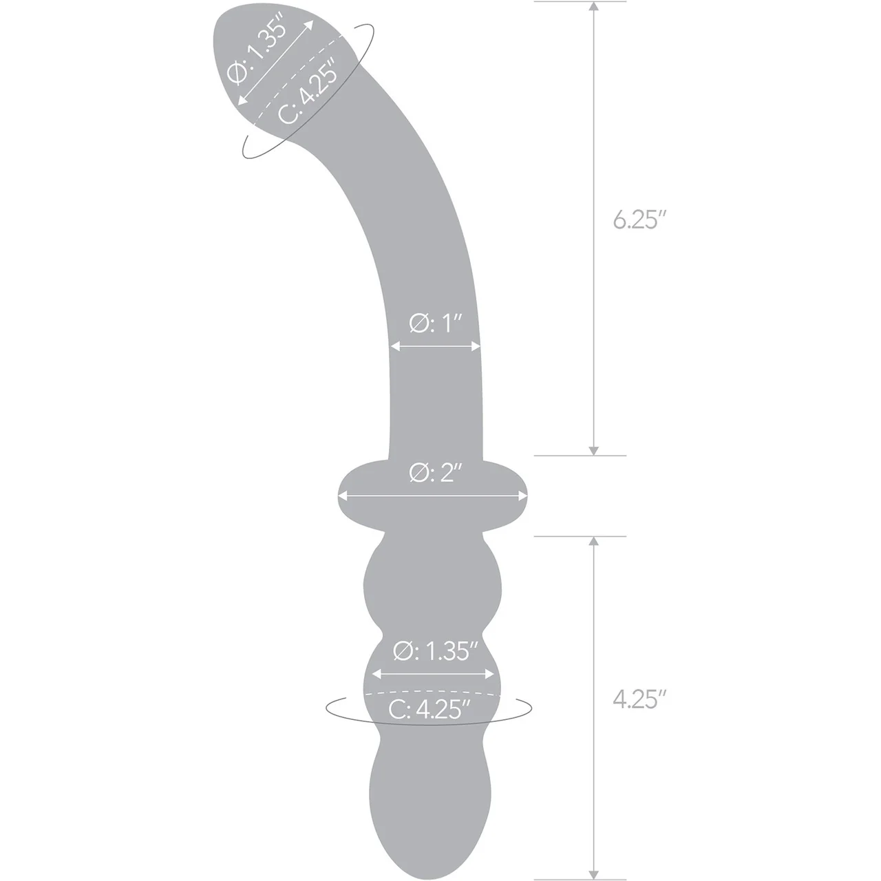 Gläs 12" Girthy Ribbed G-Spot Glass Dildo - Clear - Image 5