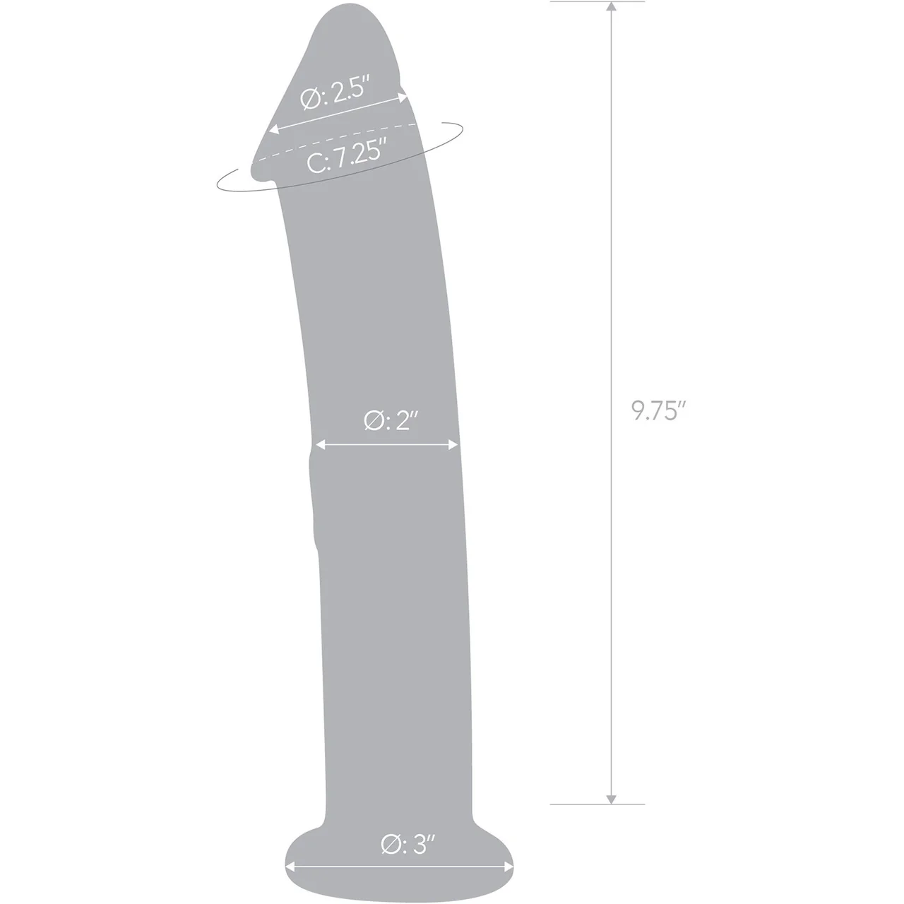 Gläs 12" Glass Dildo With Veins & Flat Base - Clear - Image 5