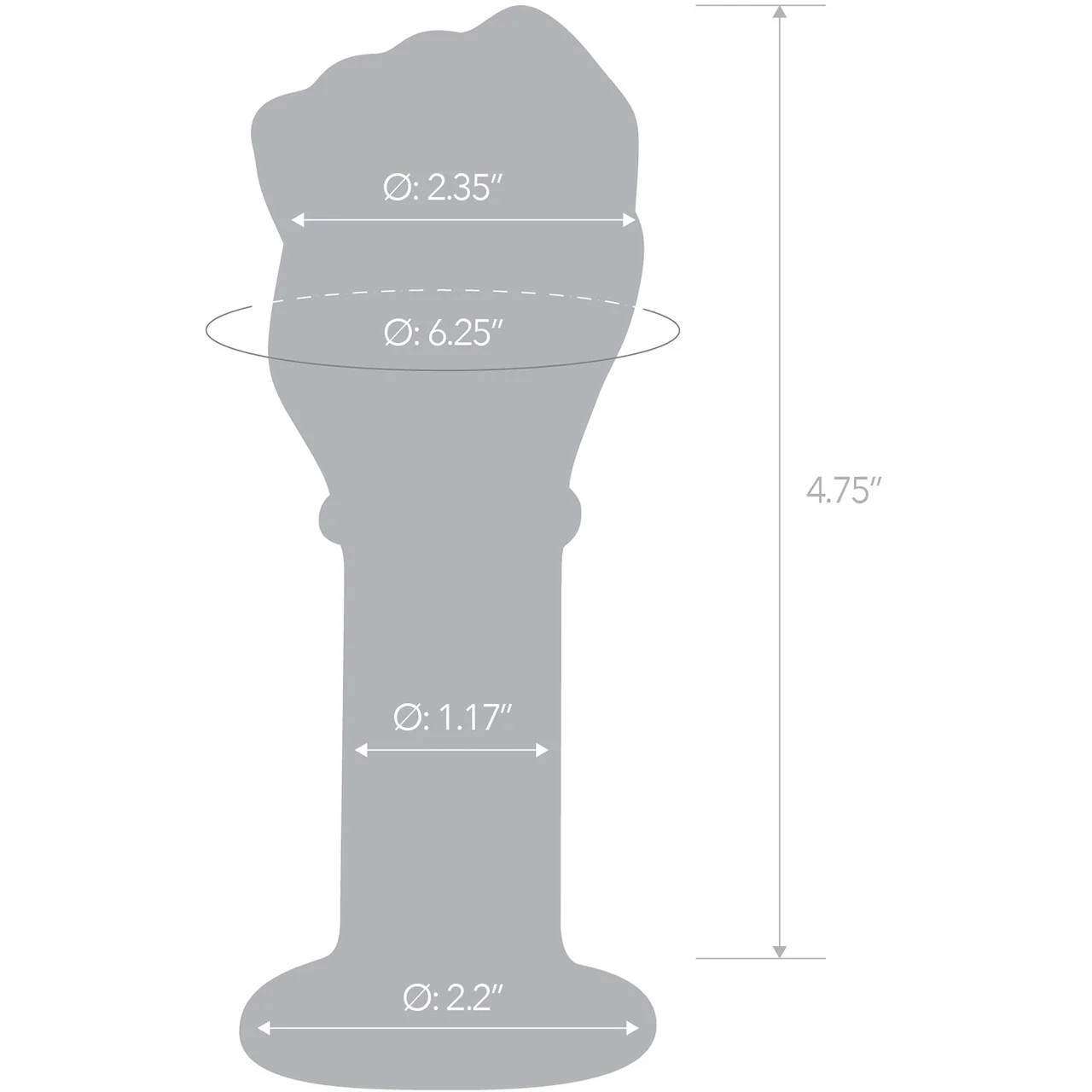 Gläs 5" Glass Fist Butt Plug - Clear - Image 5