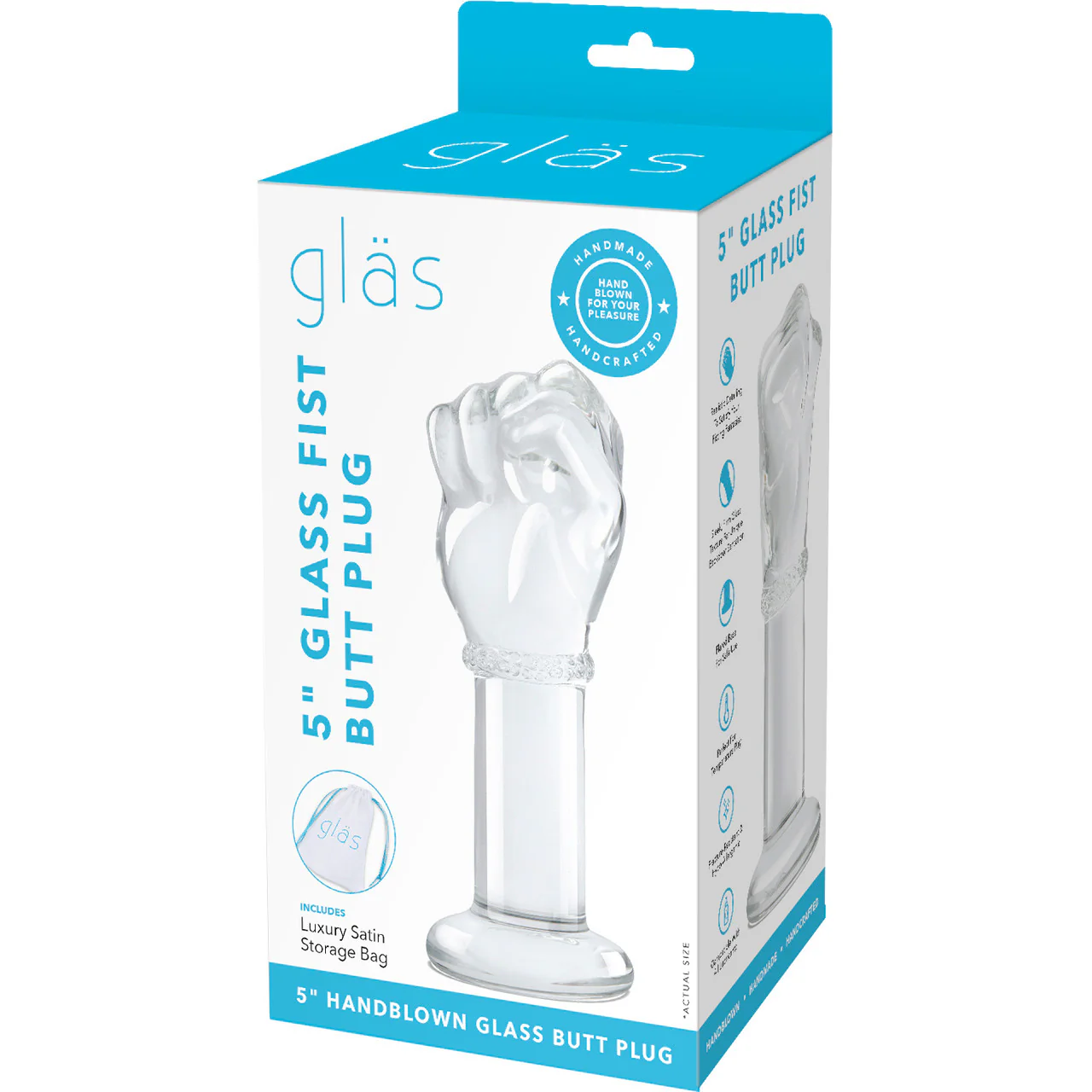Gläs 5" Glass Fist Butt Plug - Clear - Image 6