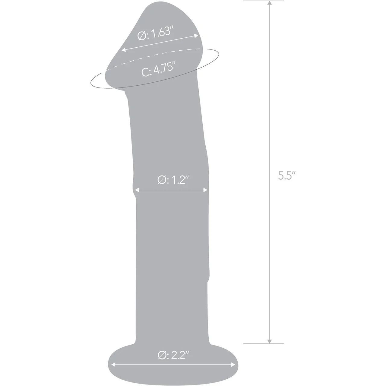Gläs 6" Glass Dildo With Veins & Flat Base - Clear - Image 5
