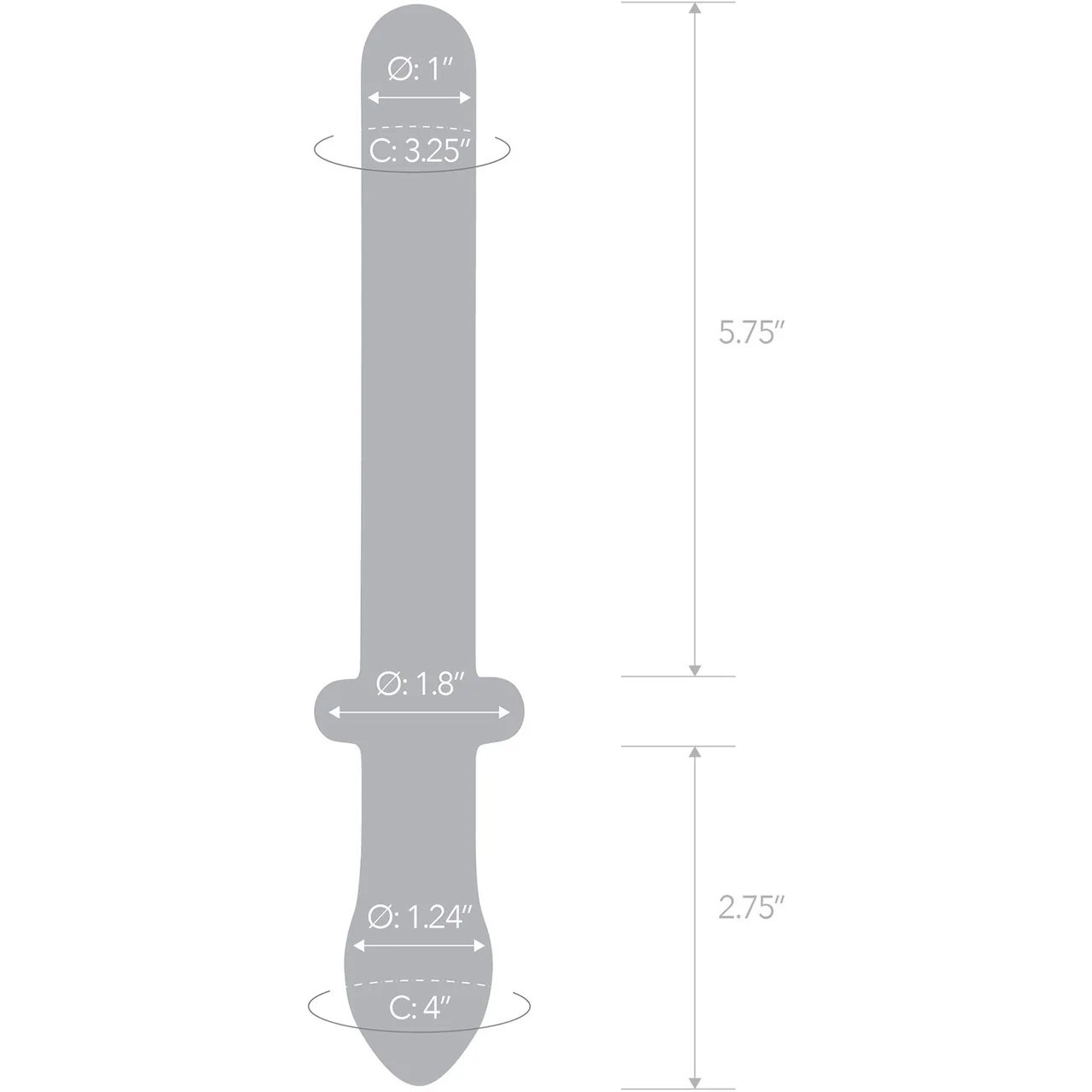 Gläs 9.25" Classic Smooth Dual-Ended Glass Dildo  - Clear - Image 5