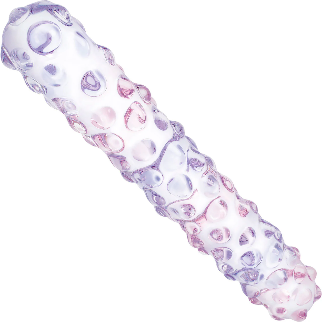 Gläs 9" Purple Rose Double Ended Nubby Glass Dildo - Image 2
