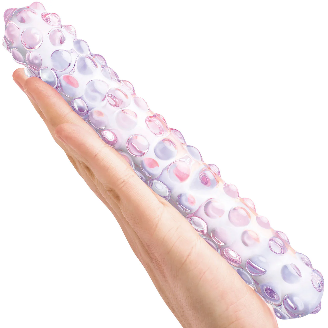Gläs 9" Purple Rose Double Ended Nubby Glass Dildo - Image 4