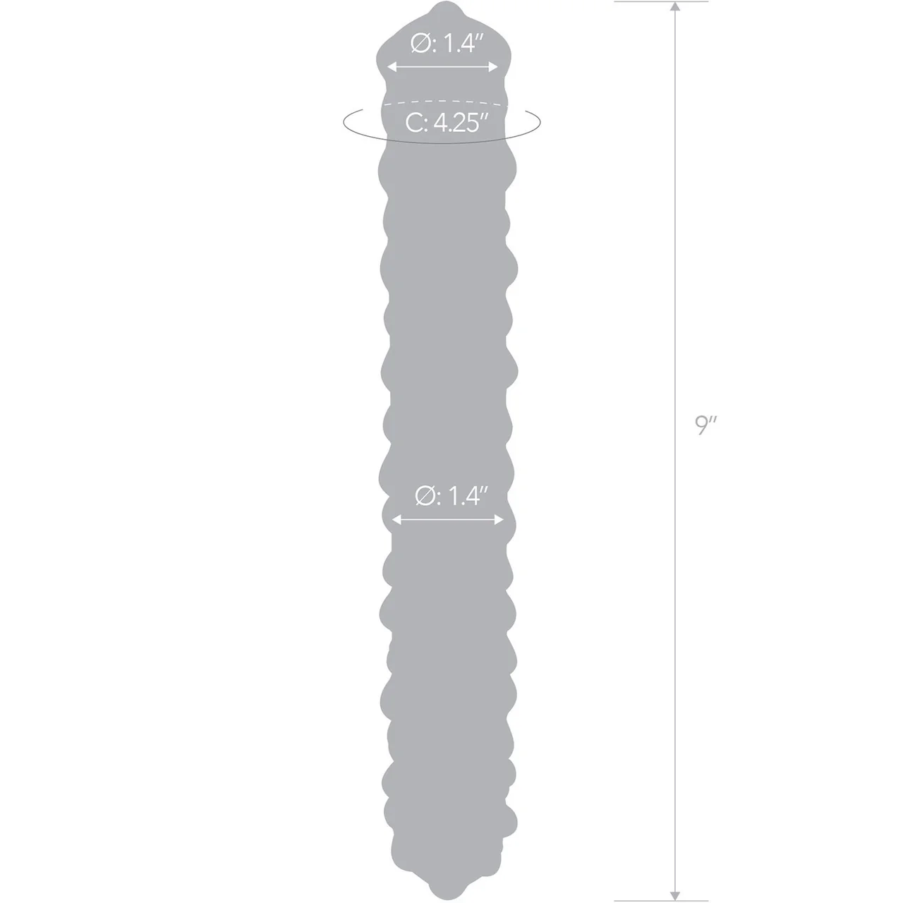 Gläs 9" Purple Rose Double Ended Nubby Glass Dildo - Image 5