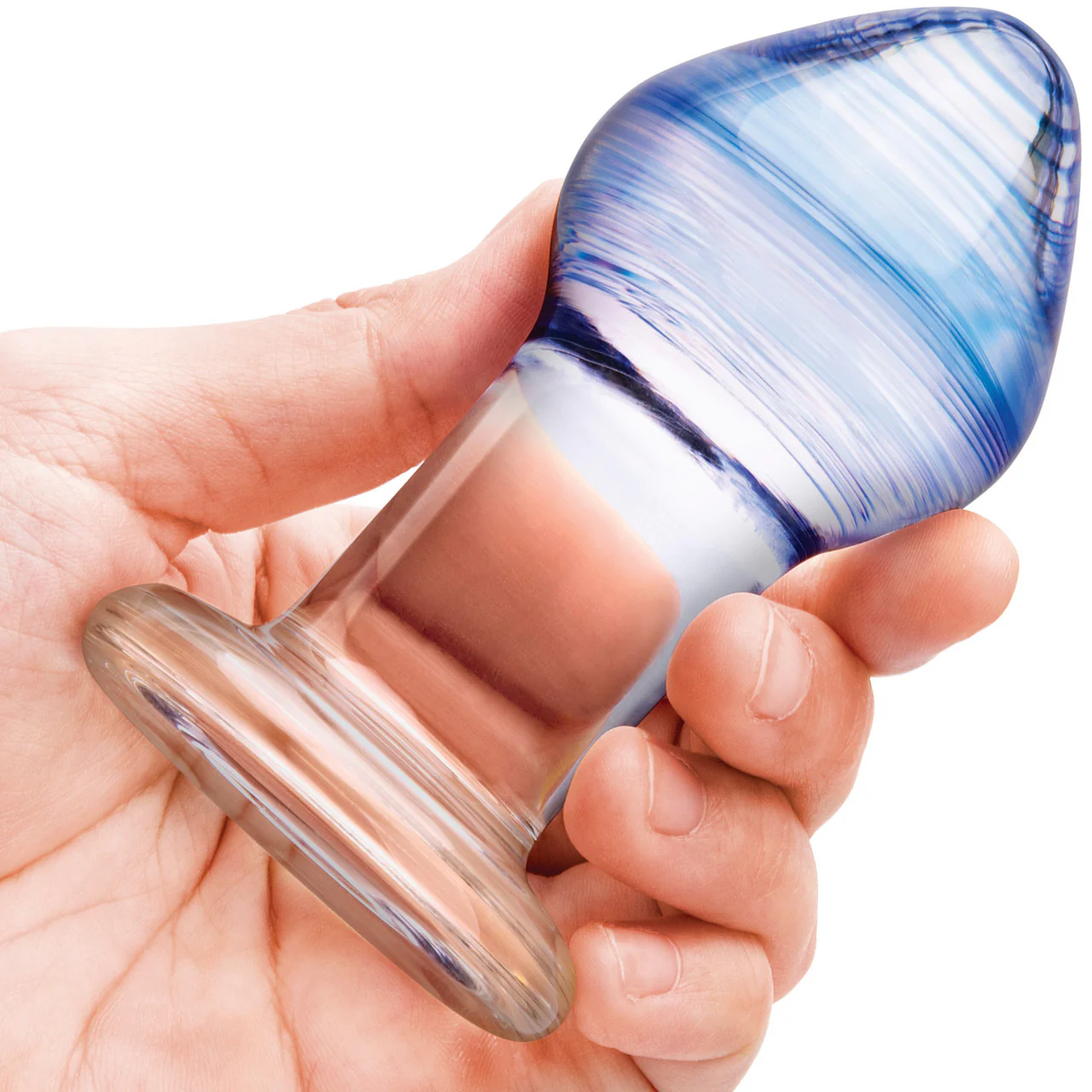 Gläs Amethyst Rain Glass Butt Plug 3 Piece Anal Training Set - Clear & Blue - Image 4