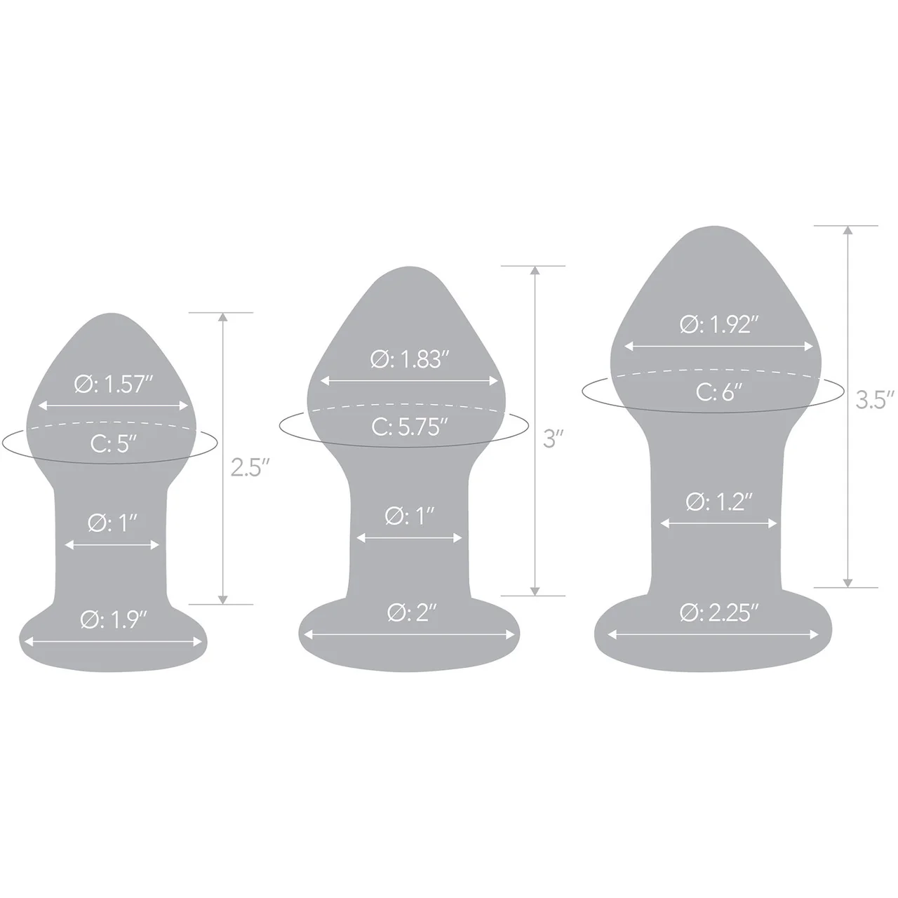 Gläs Amethyst Rain Glass Butt Plug 3 Piece Anal Training Set - Clear & Blue - Image 5