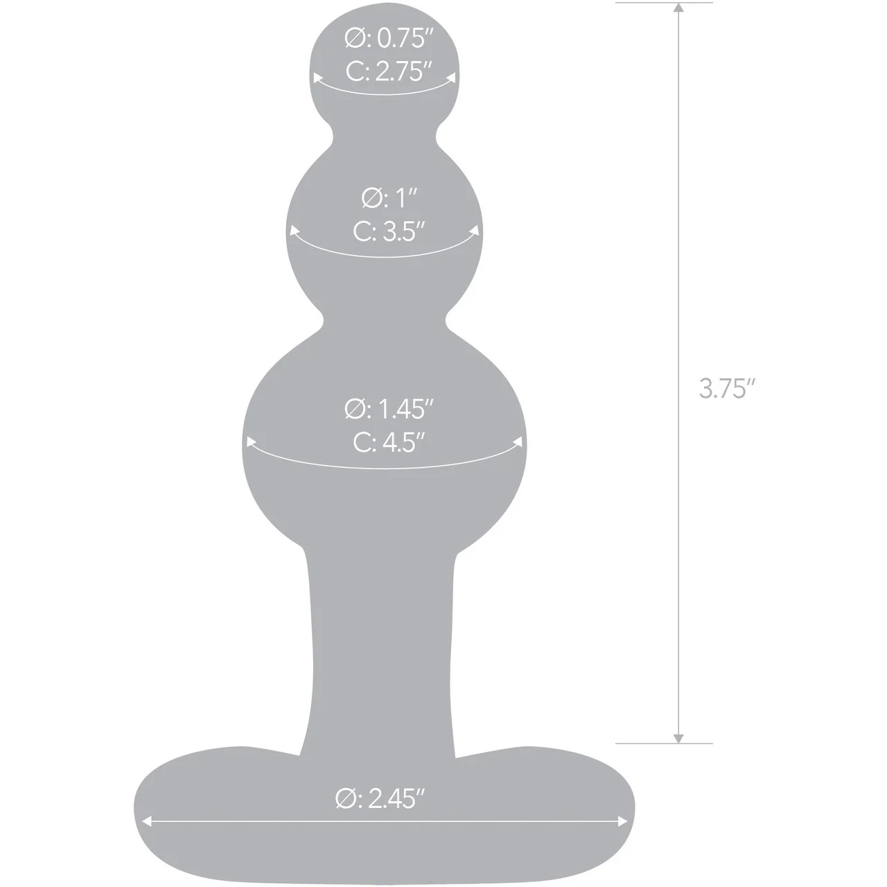 Gläs Beaded Glass Butt Plug With Tapered Base - Clear - Image 5