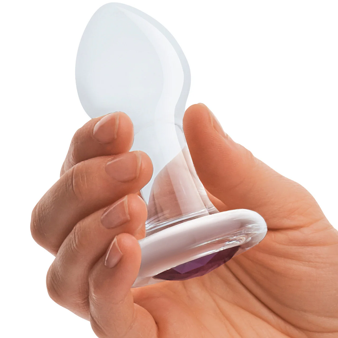 Gläs Bling Bling Glass Butt Plug - Purple - Image 3