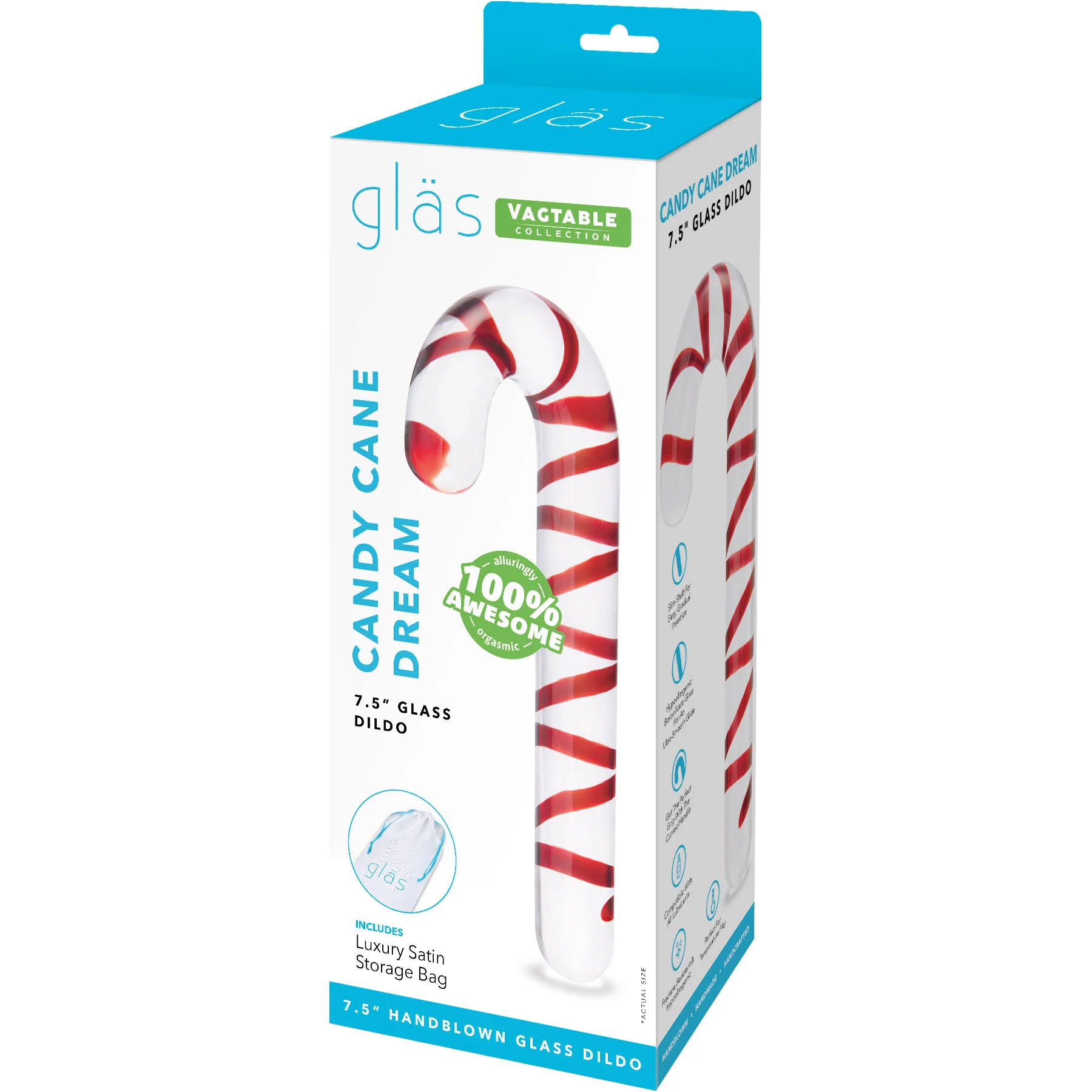 Gläs Candy Cane Dream 7.5" Glass Dildo - Image 6