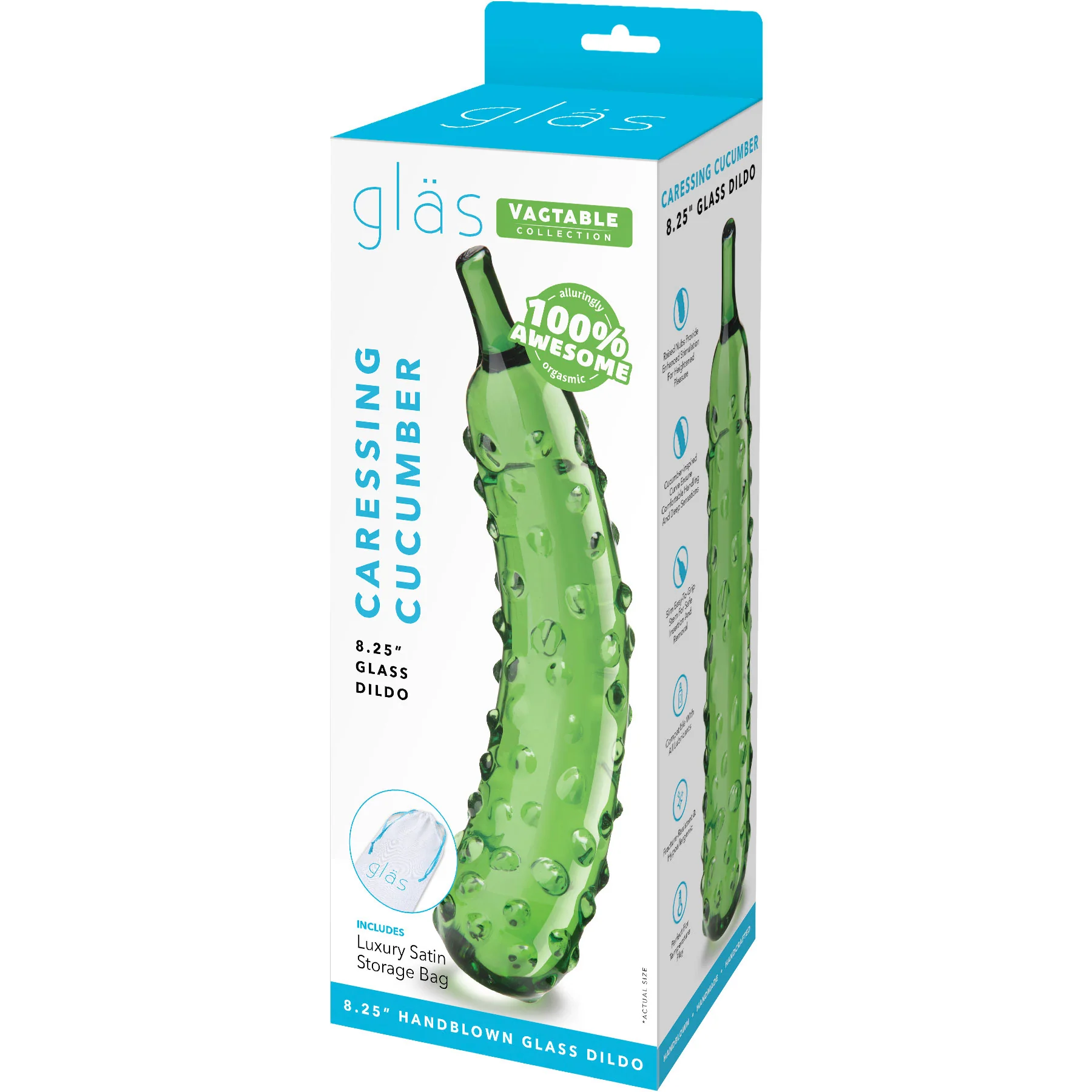 Gläs Caressing Cucumber 8.25" Glass Dildo - Image 6