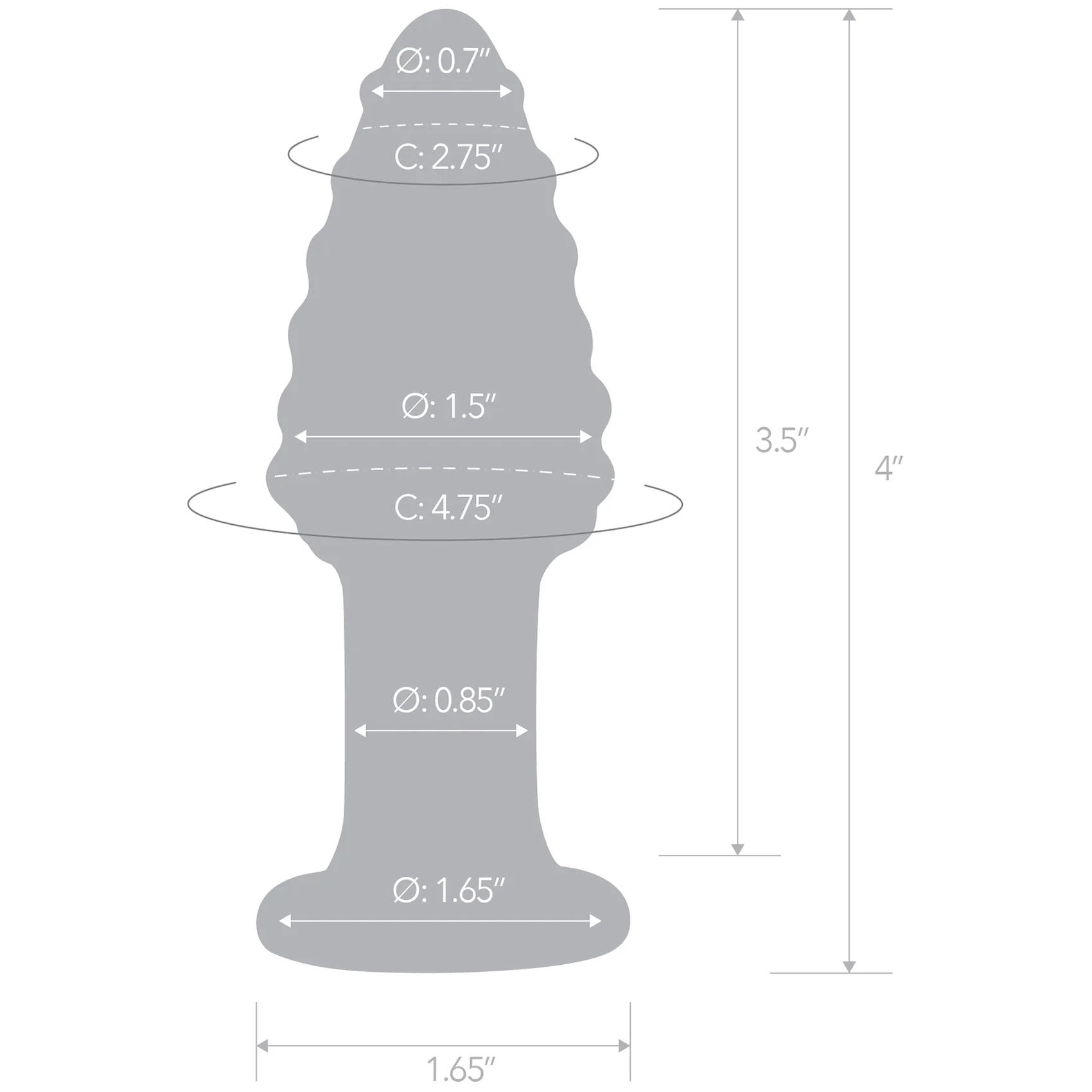 Gläs Cornstar 4" Glass Butt Plug - Image 5