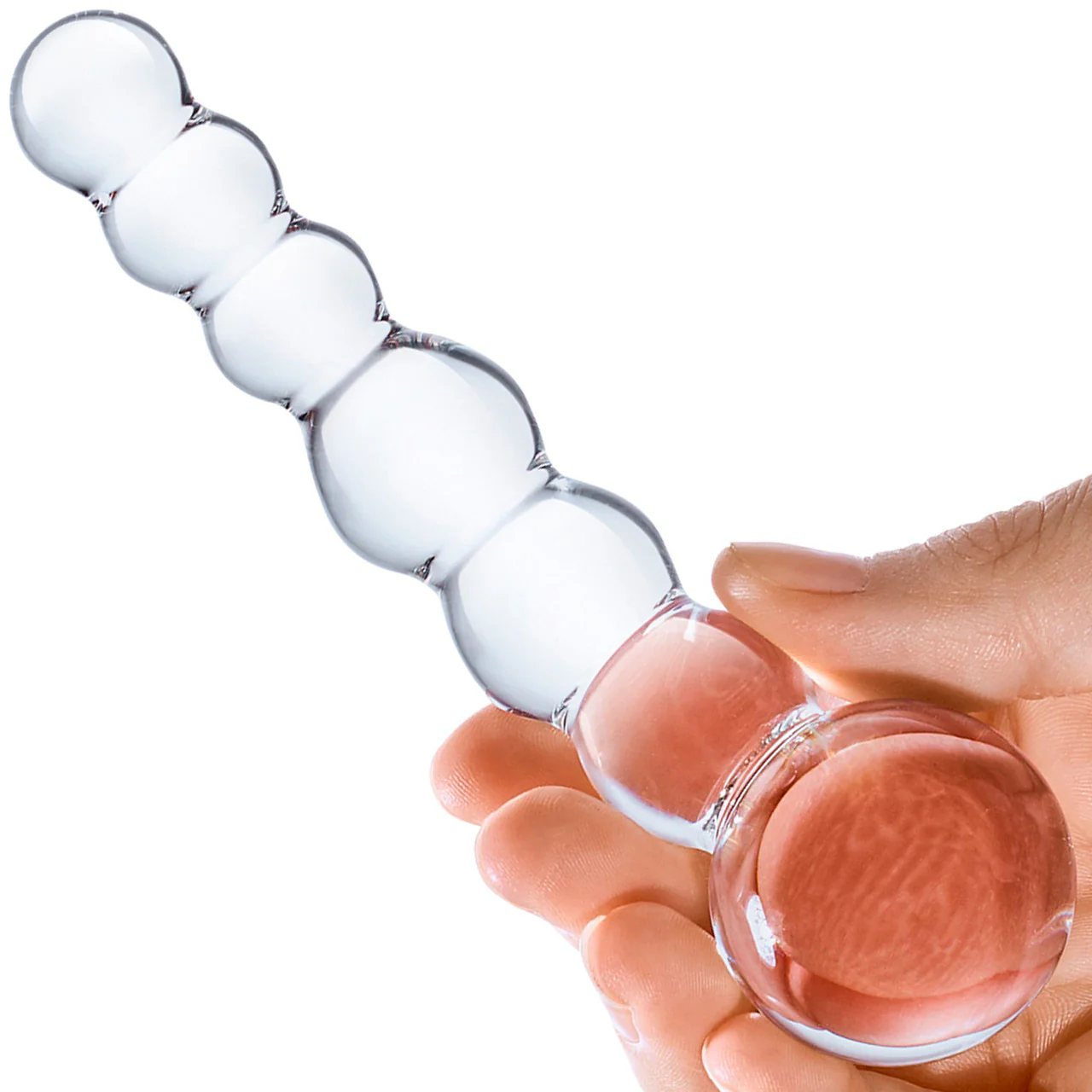 Gläs Curved Beaded Glass Dildo - Clear - Image 3