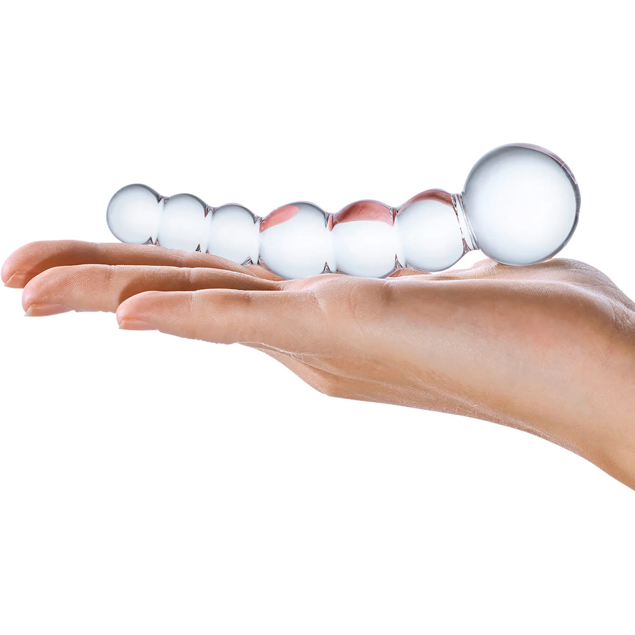 Gläs Curved Beaded Glass Dildo - Clear - Image 4