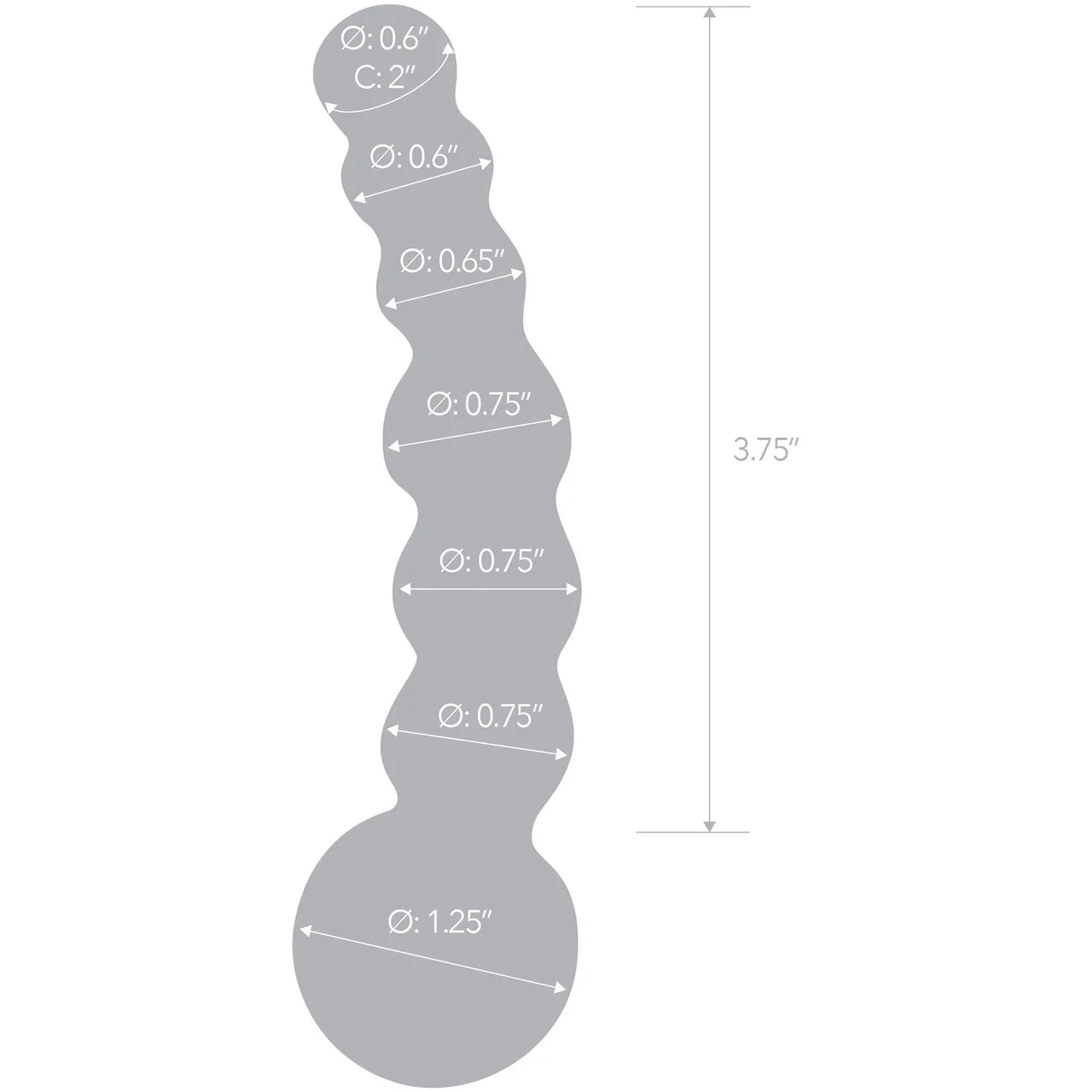 Gläs Curved Beaded Glass Dildo - Clear - Image 5