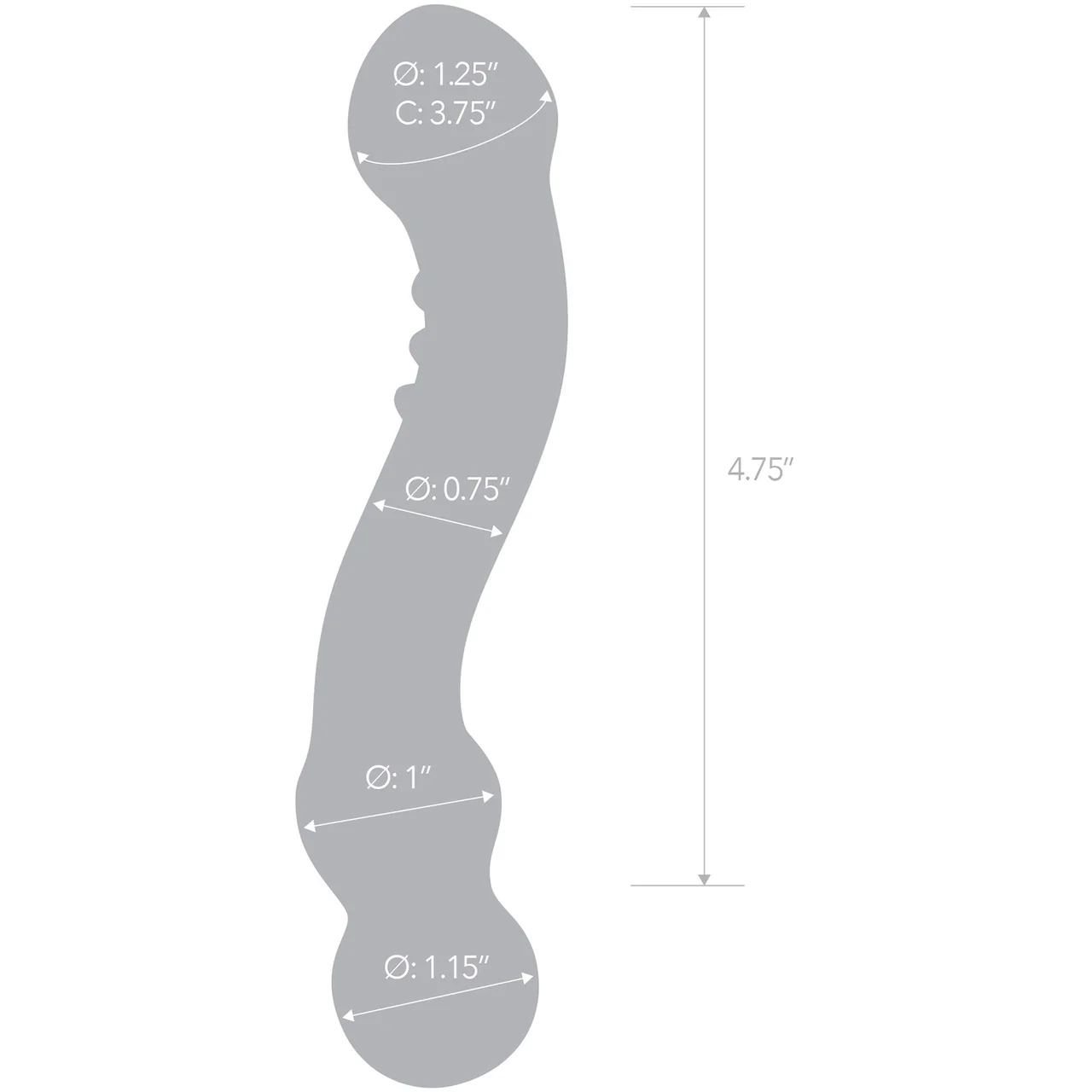 Gläs Curved G-Spot Glass Dildo - Clear - Image 5
