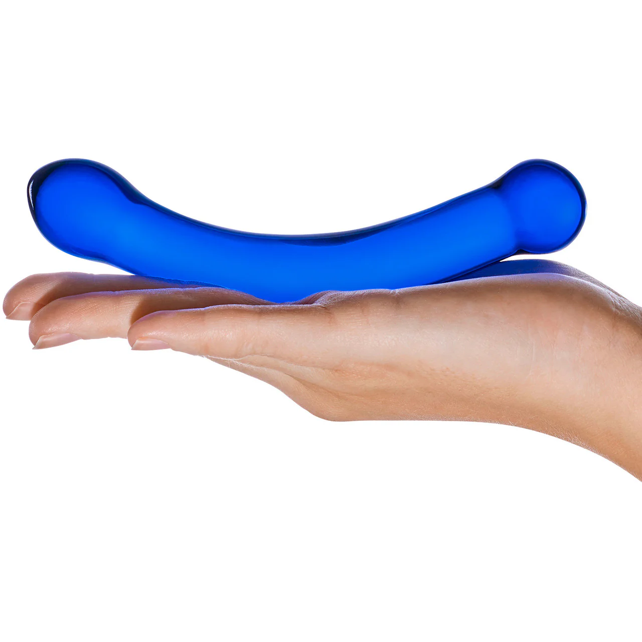 Gläs Curved Glass G-Spot Dildo - Blue - Image 4
