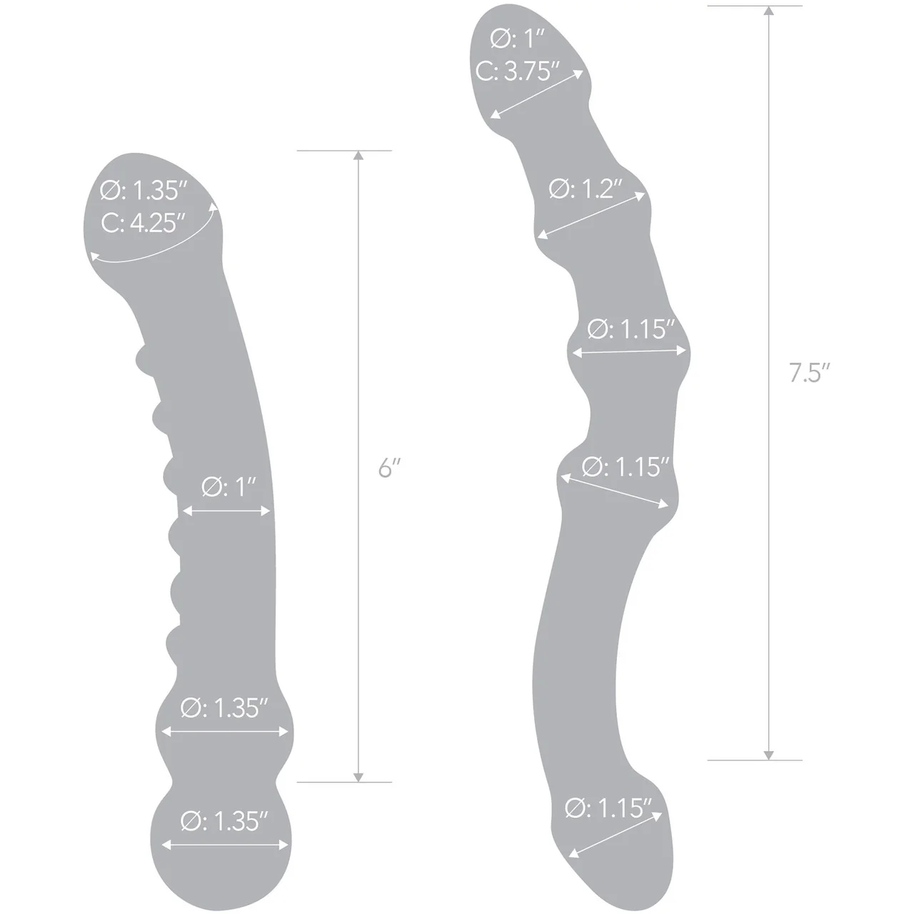 Gläs Double Pleasure Glass Dildo Two Piece Set - Clear & Pink - Image 5