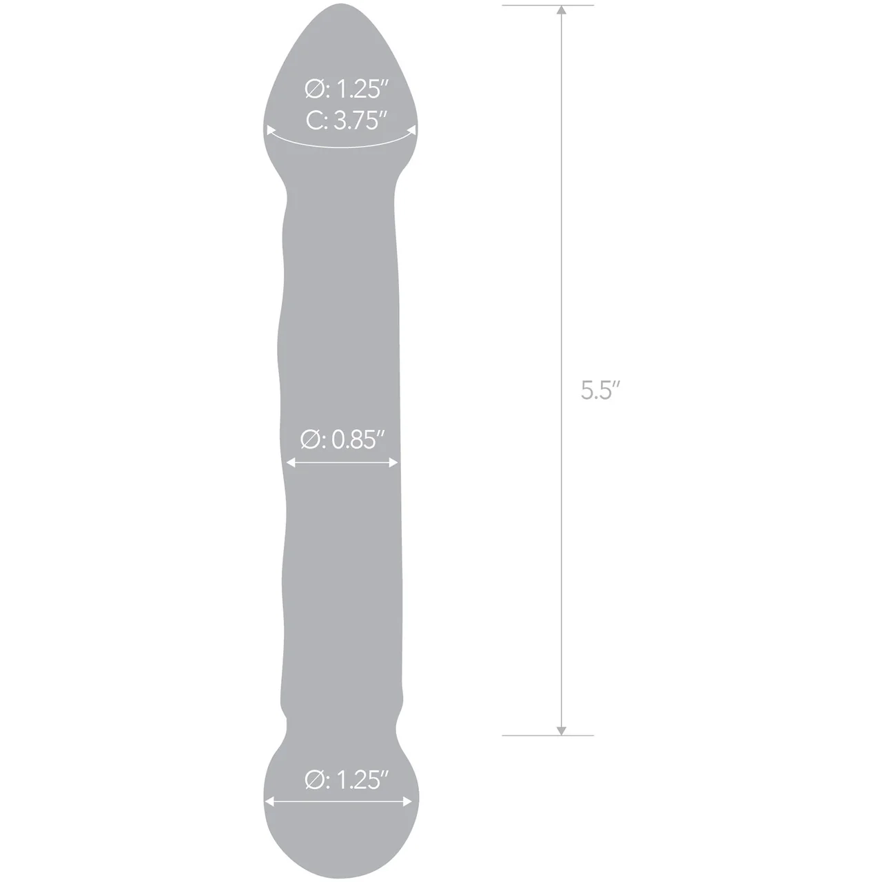 Gläs Full Tip Textured Glass Dildo - Clear & Blue - Image 5