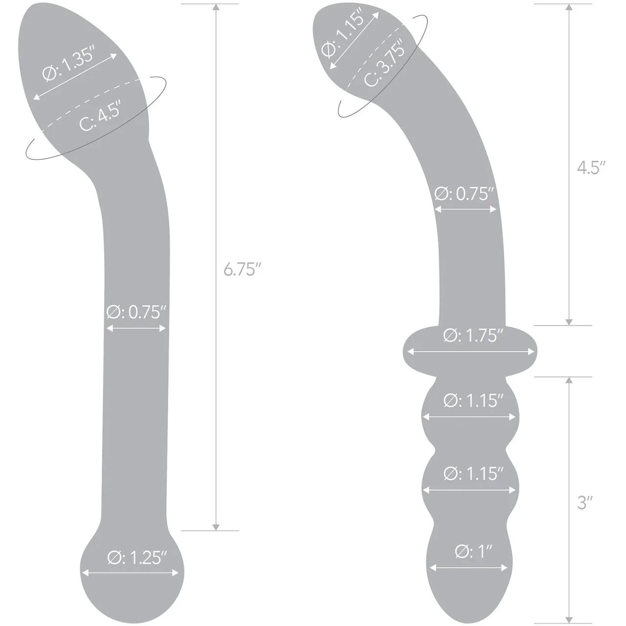 Gläs G-Spot Pleasure Dildo Set - Clear - Image 5