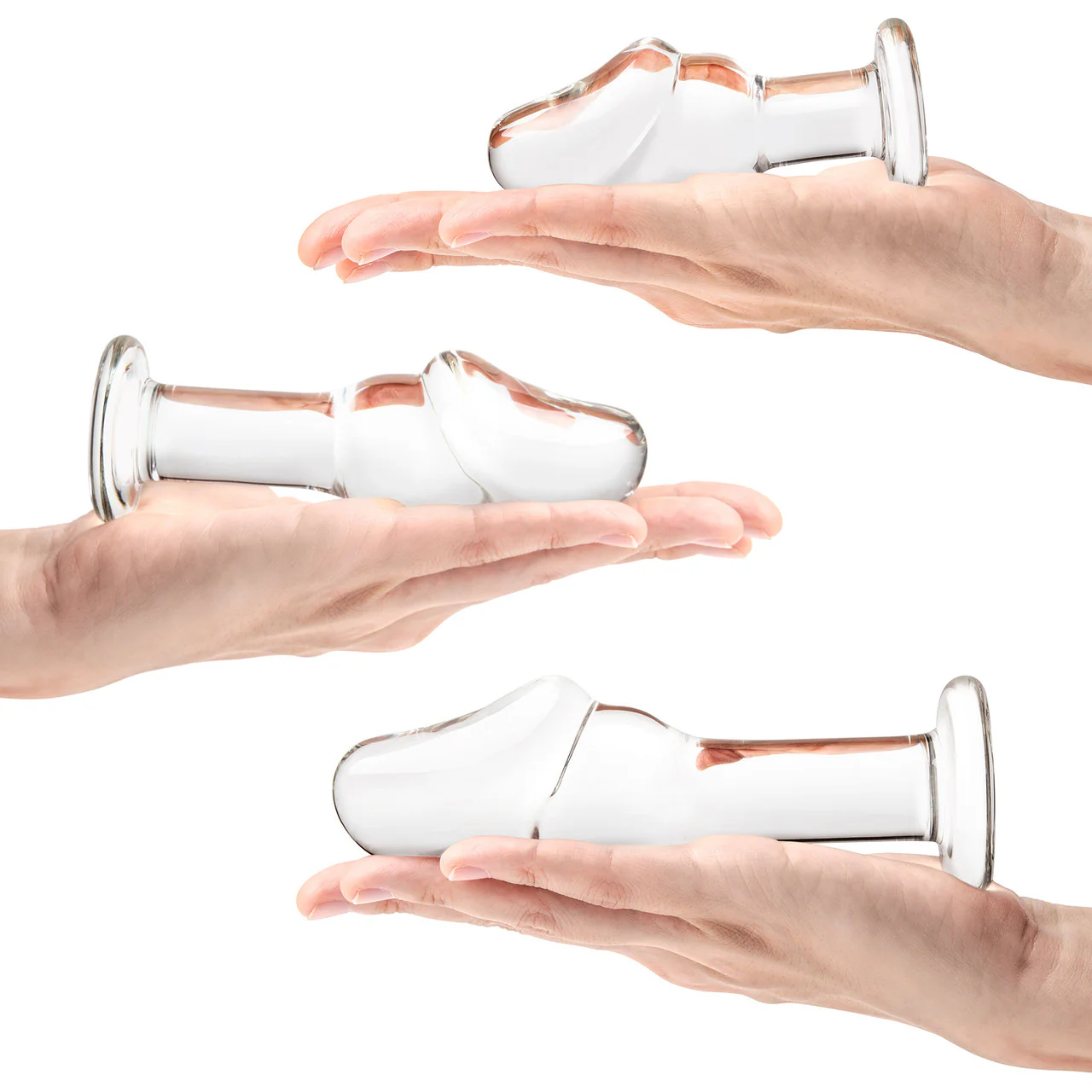 Gläs Helmet Head Glass Butt Plug 3 Piece Anal Training Kit - Clear - Image 4