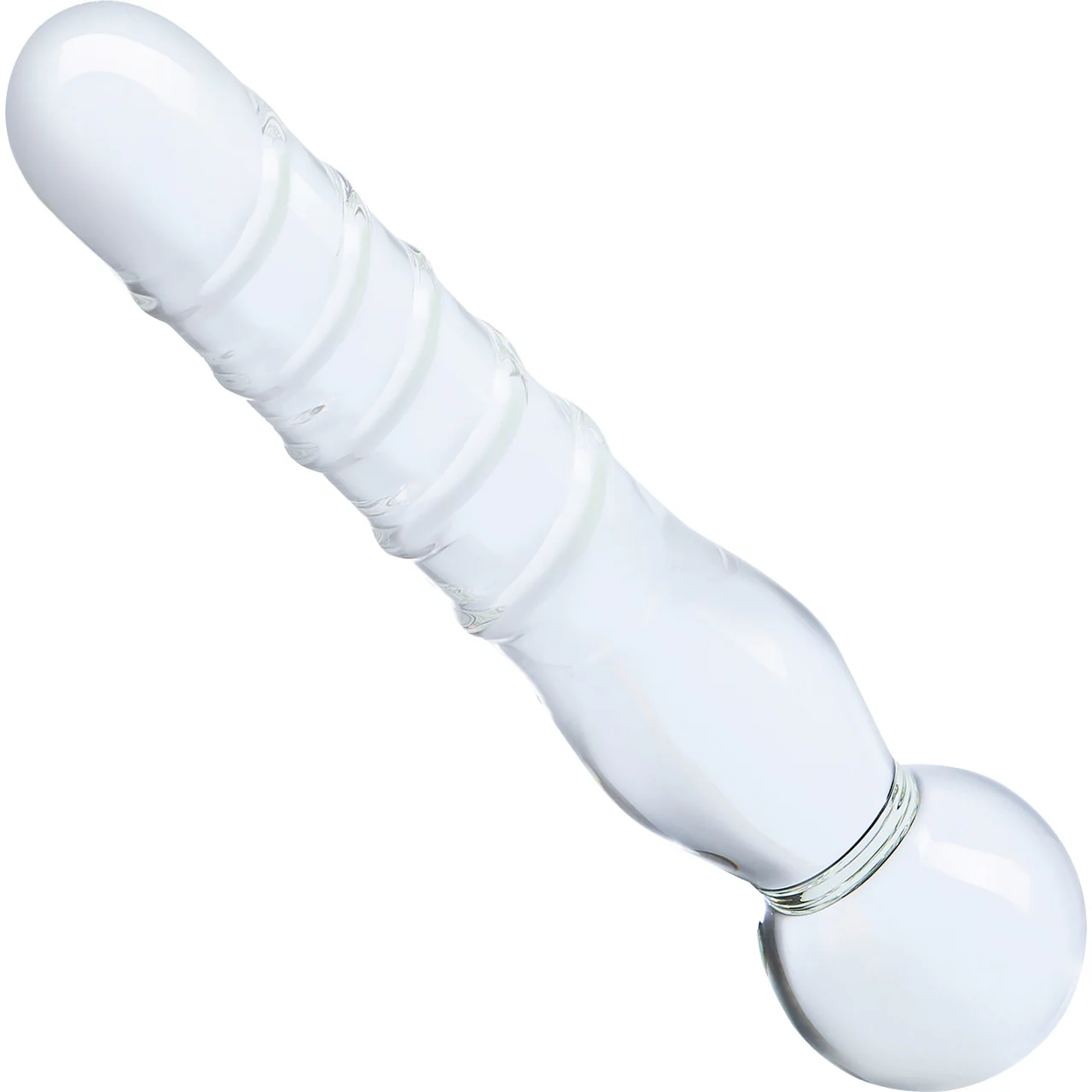 Gläs Joystick Textured Glass Dildo - Clear - Image 3