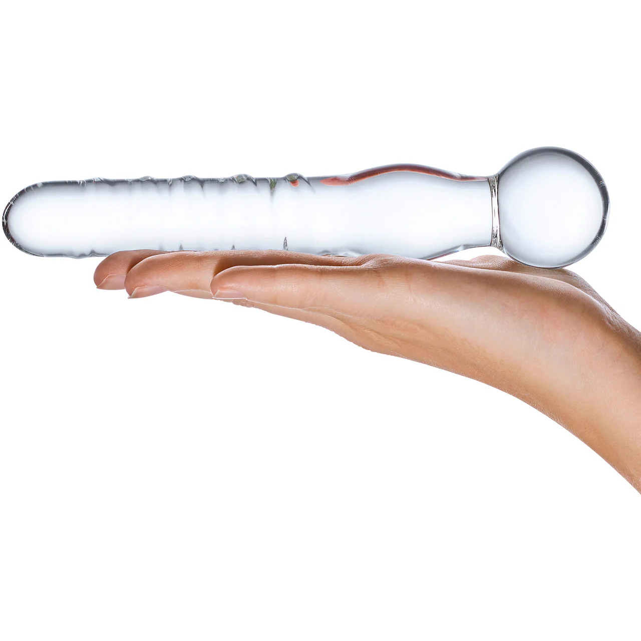 Gläs Joystick Textured Glass Dildo - Clear - Image 4