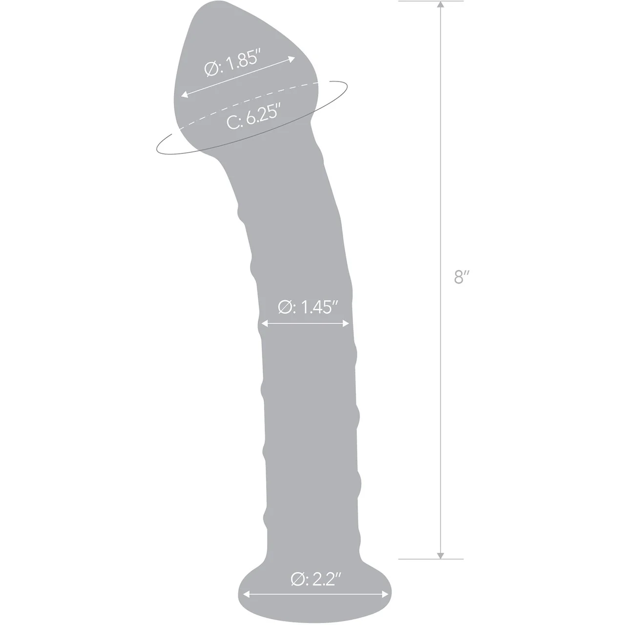Gläs Mr. Swirly 8" Ribbed Glass Dildo - Clear & Red - Image 5