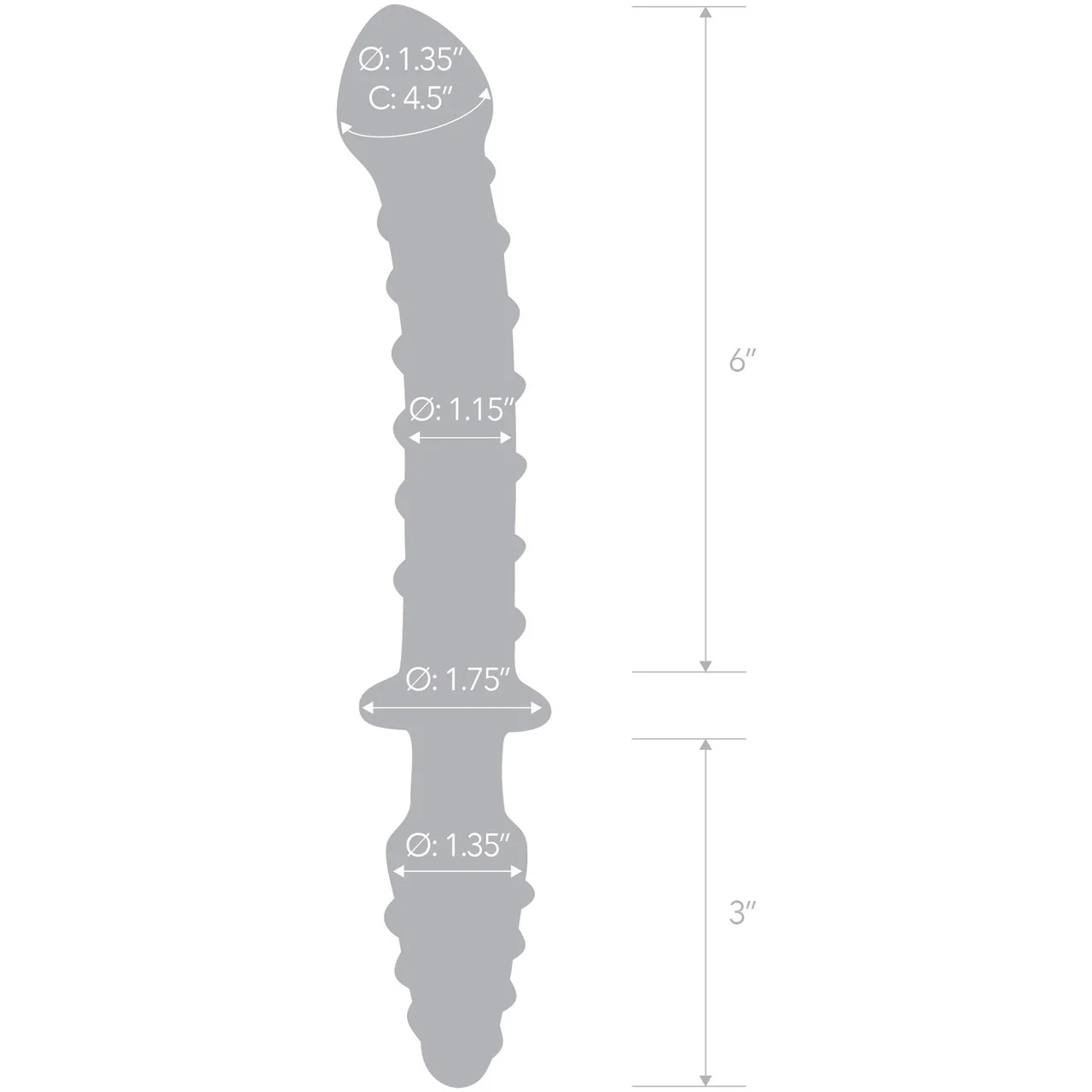 Gläs Mr. Swirly Double Ended Glass Dildo & Butt Plug - Clear & Blue - Image 5