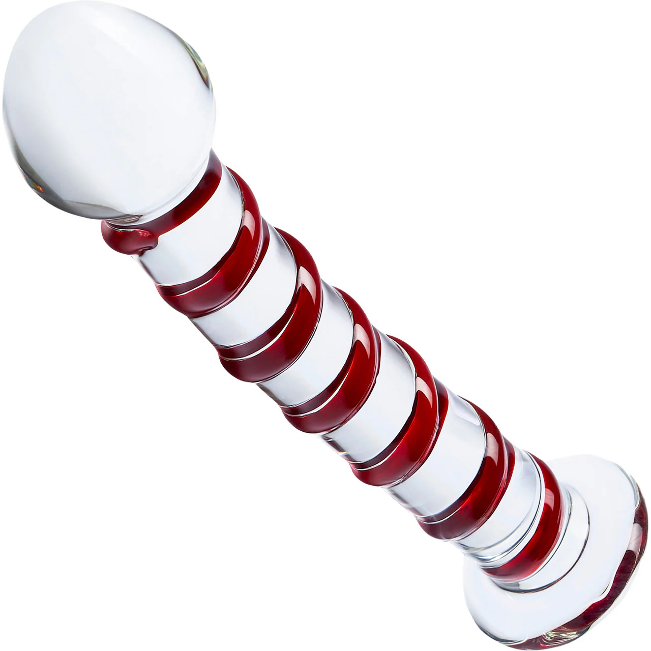Gläs Mr. Swirly Glass Dildo - Red & Clear - Image 2