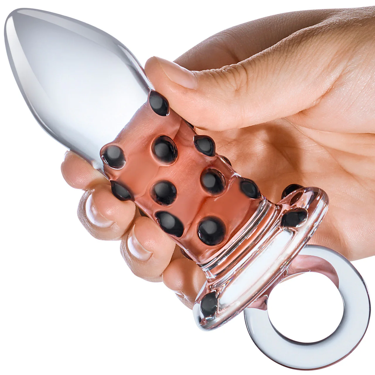 Gläs Pacifier Glass Butt Plug - Black & Clear - Image 3