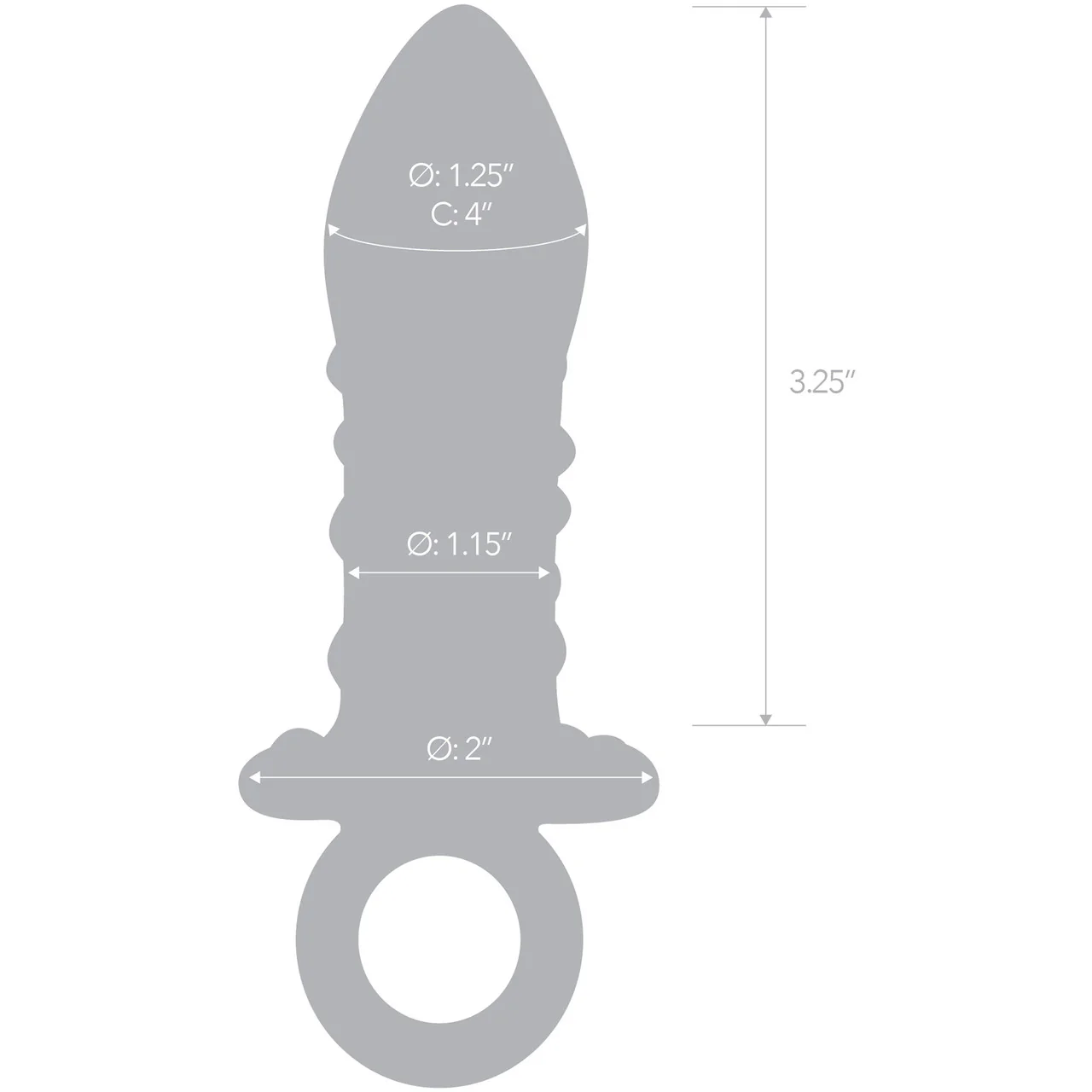 Gläs Pacifier Glass Butt Plug - Black & Clear - Image 5