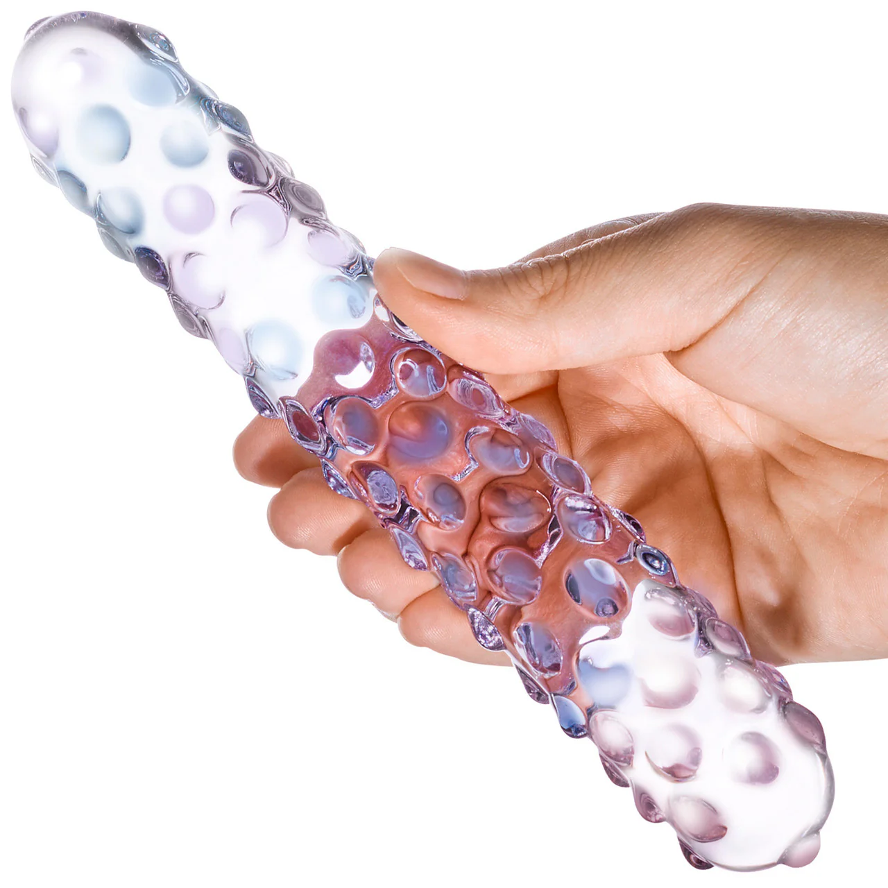 Gläs Purple Rose Nubby Glass Dildo - Image 3