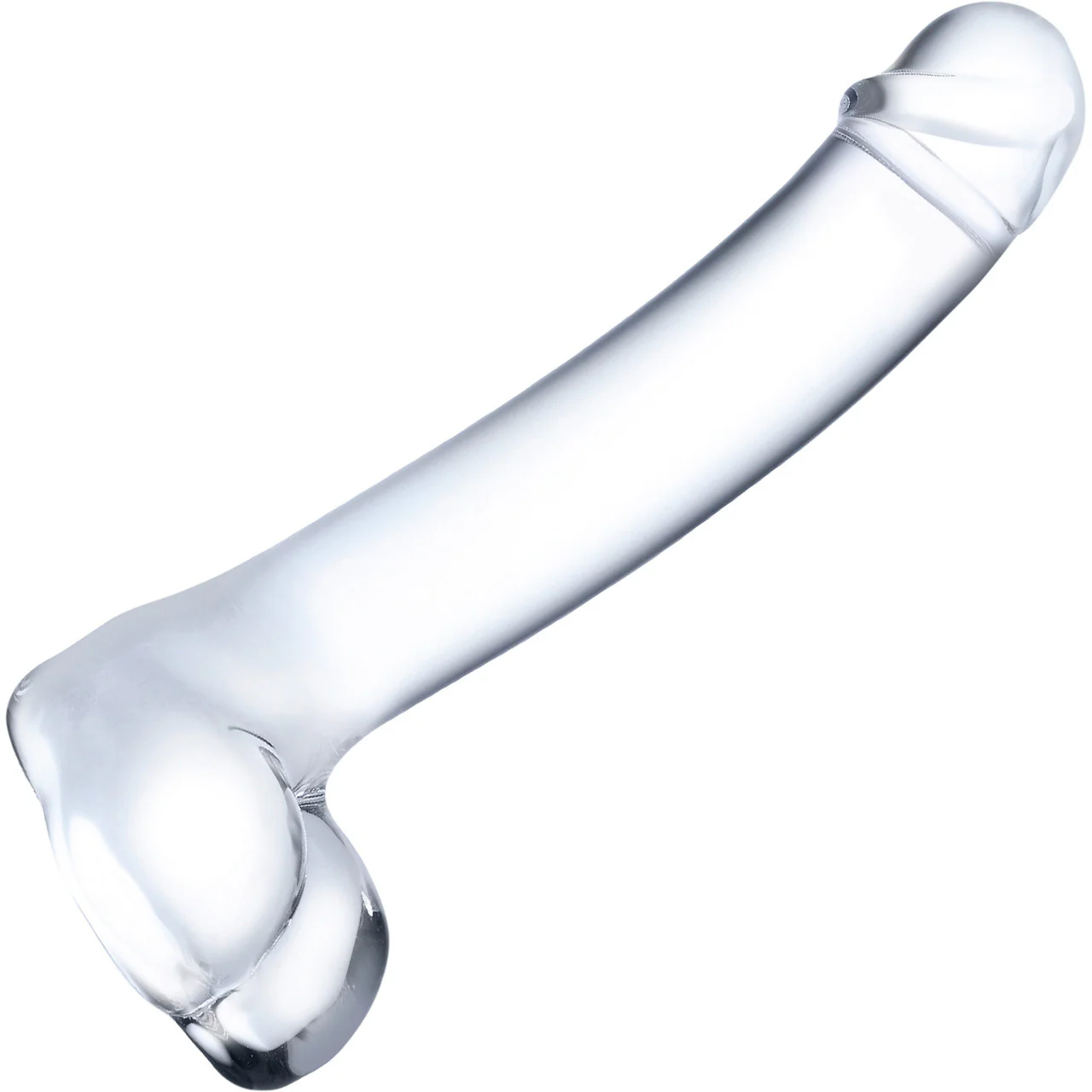 Gläs Realistic Curved Glass G-Spot Dildo - Clear
