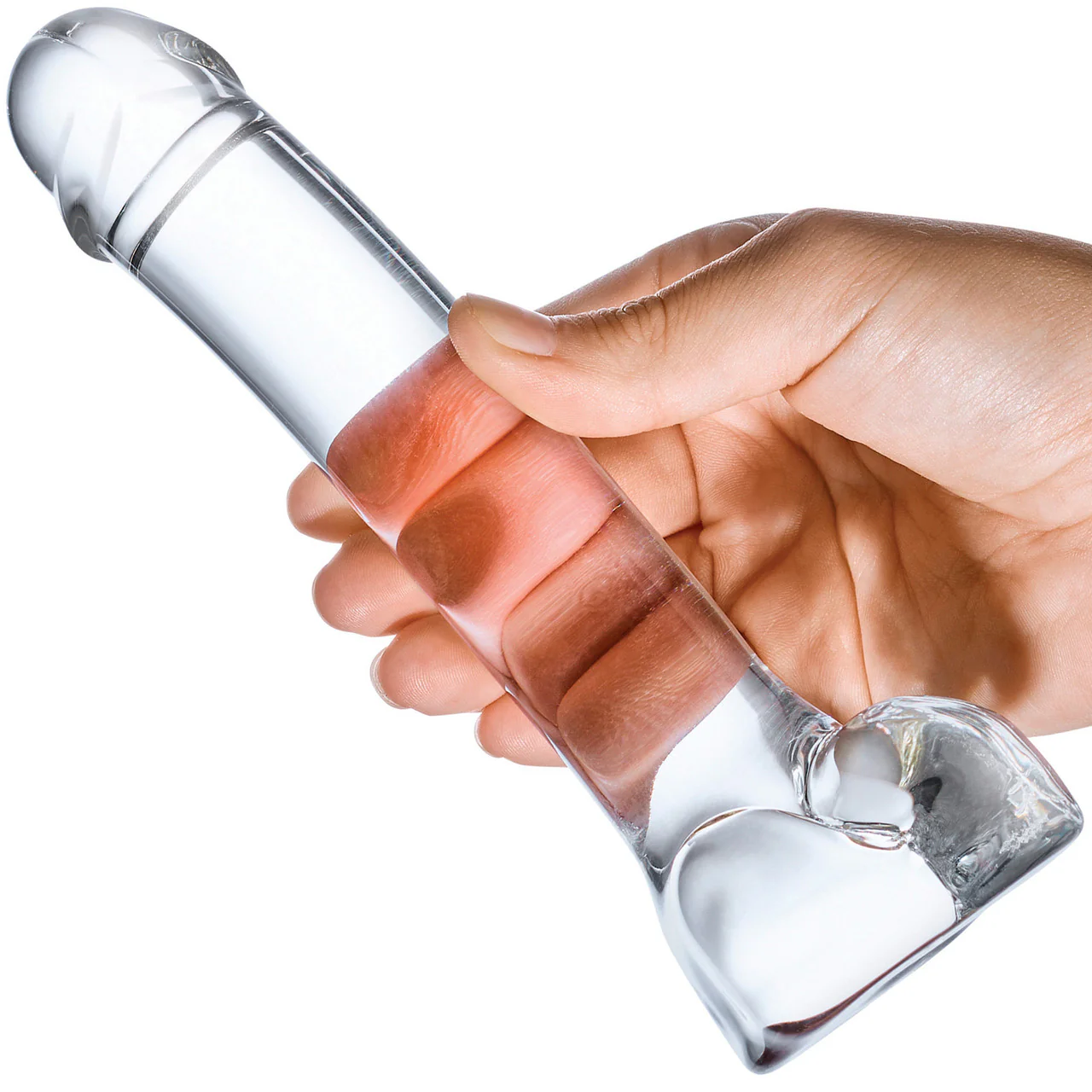 Gläs Realistic Curved Glass G-Spot Dildo - Clear - Image 4