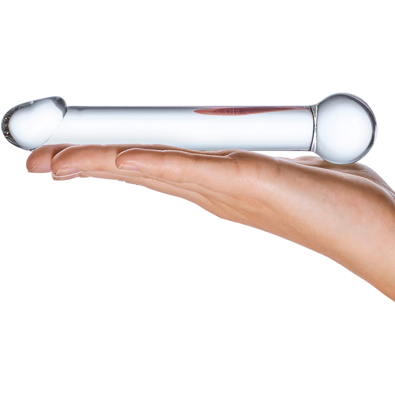 Gläs Realistic Head Glass Dildo - Clear - Image 4