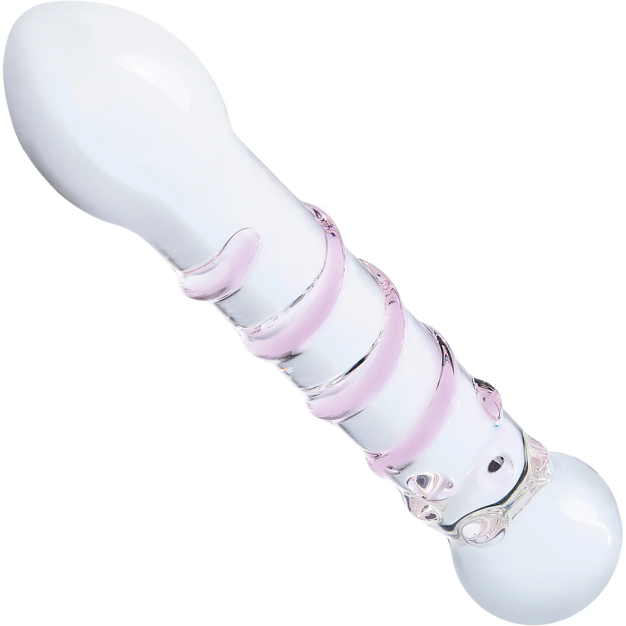 Gläs Spiral Staircase Full Tip Glass Dildo - Pink & Clear - Image 2