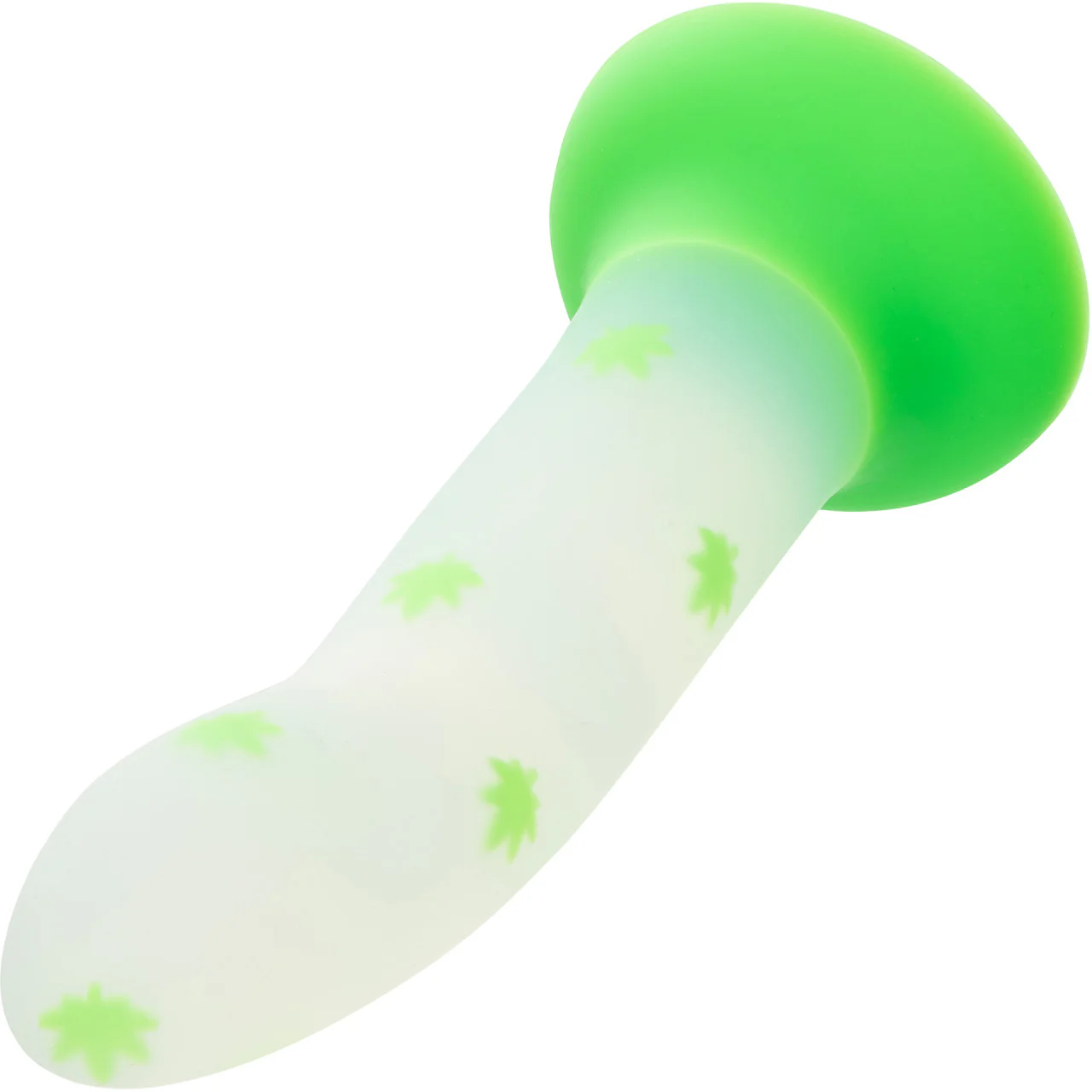 Glow Stick Leaf 6" Glow In The Dark Silicone Suction Cup Dildo By CalExotics - Image 7