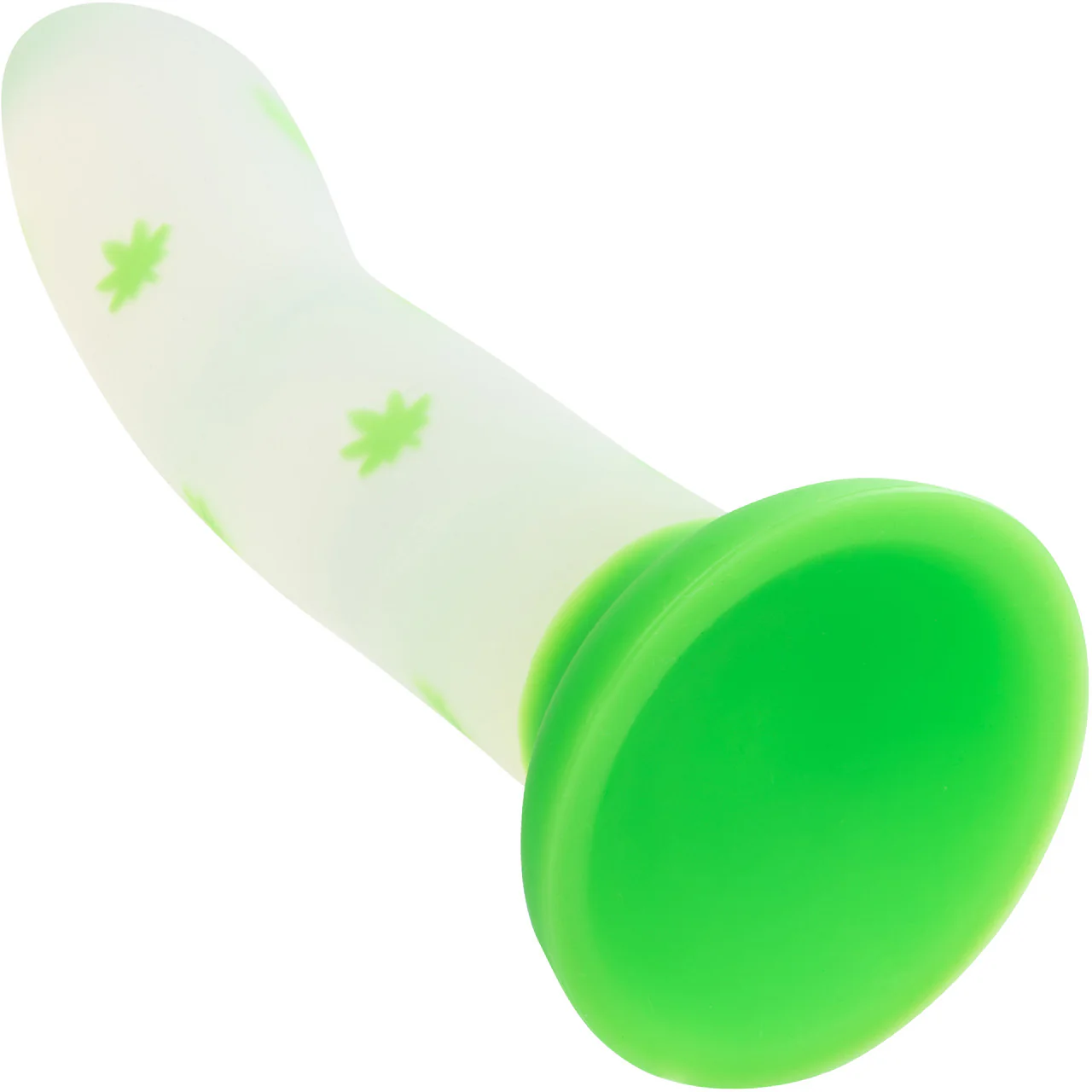 Glow Stick Leaf 6" Glow In The Dark Silicone Suction Cup Dildo By CalExotics - Image 9