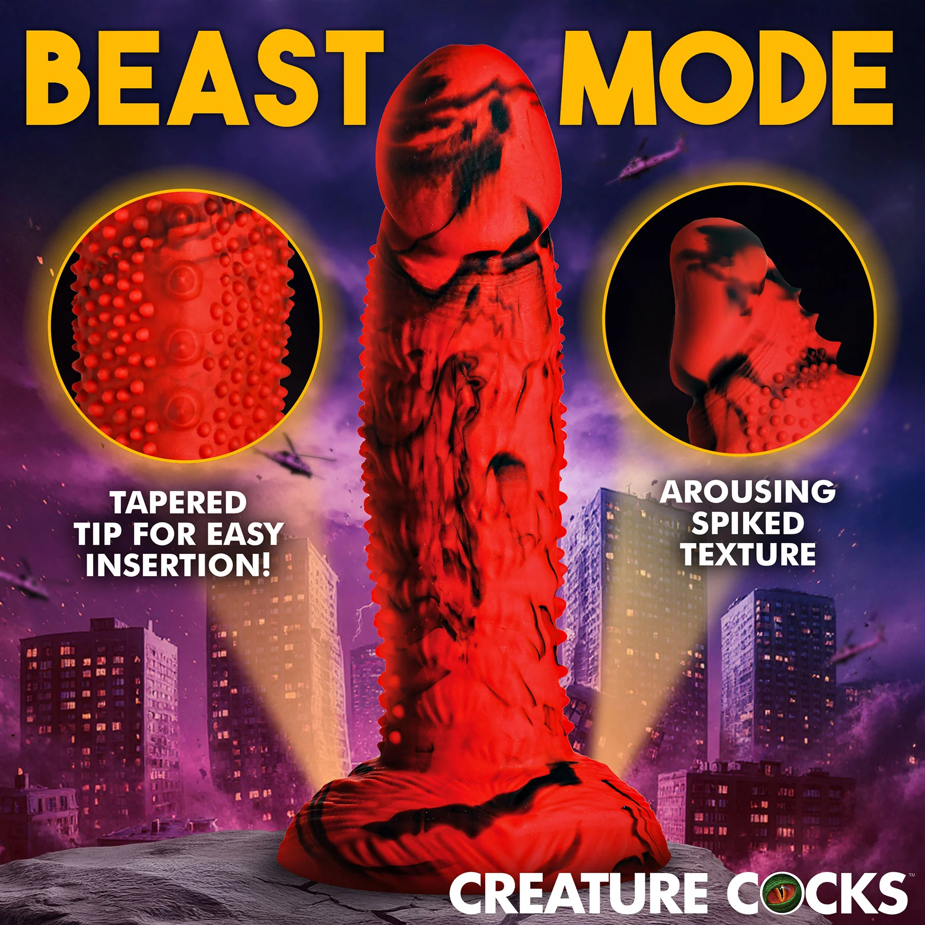 Gojira 7.3" Silicone Suction Cup Dildo By Creature Cocks - Image 2