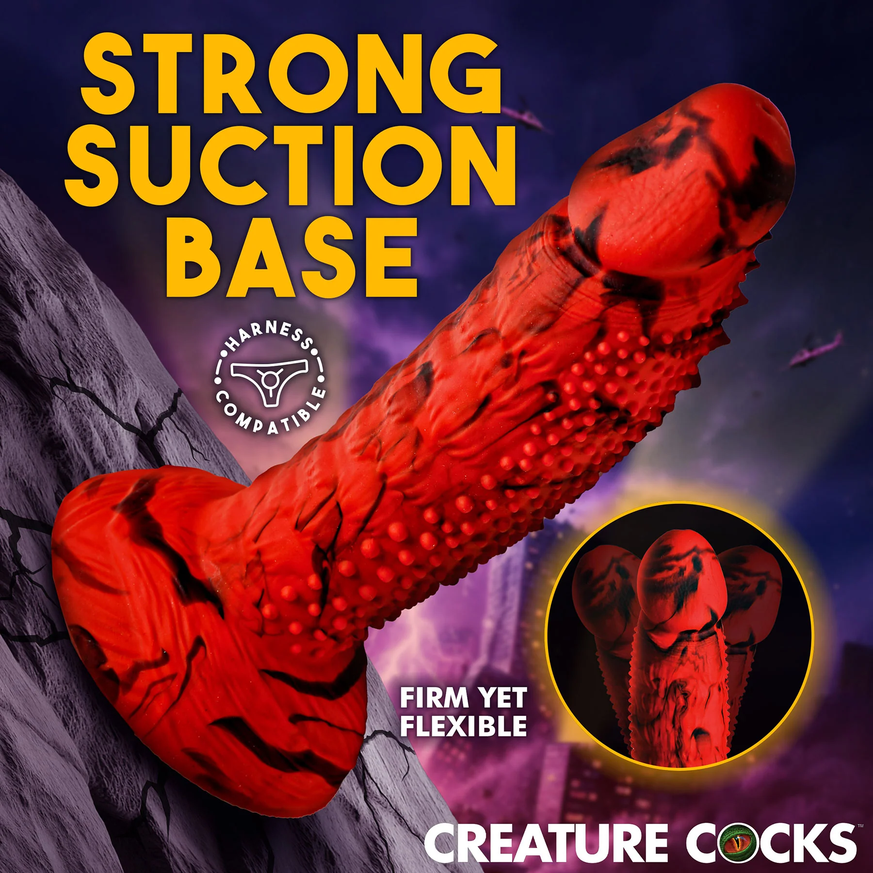 Gojira 7.3" Silicone Suction Cup Dildo By Creature Cocks - Image 5