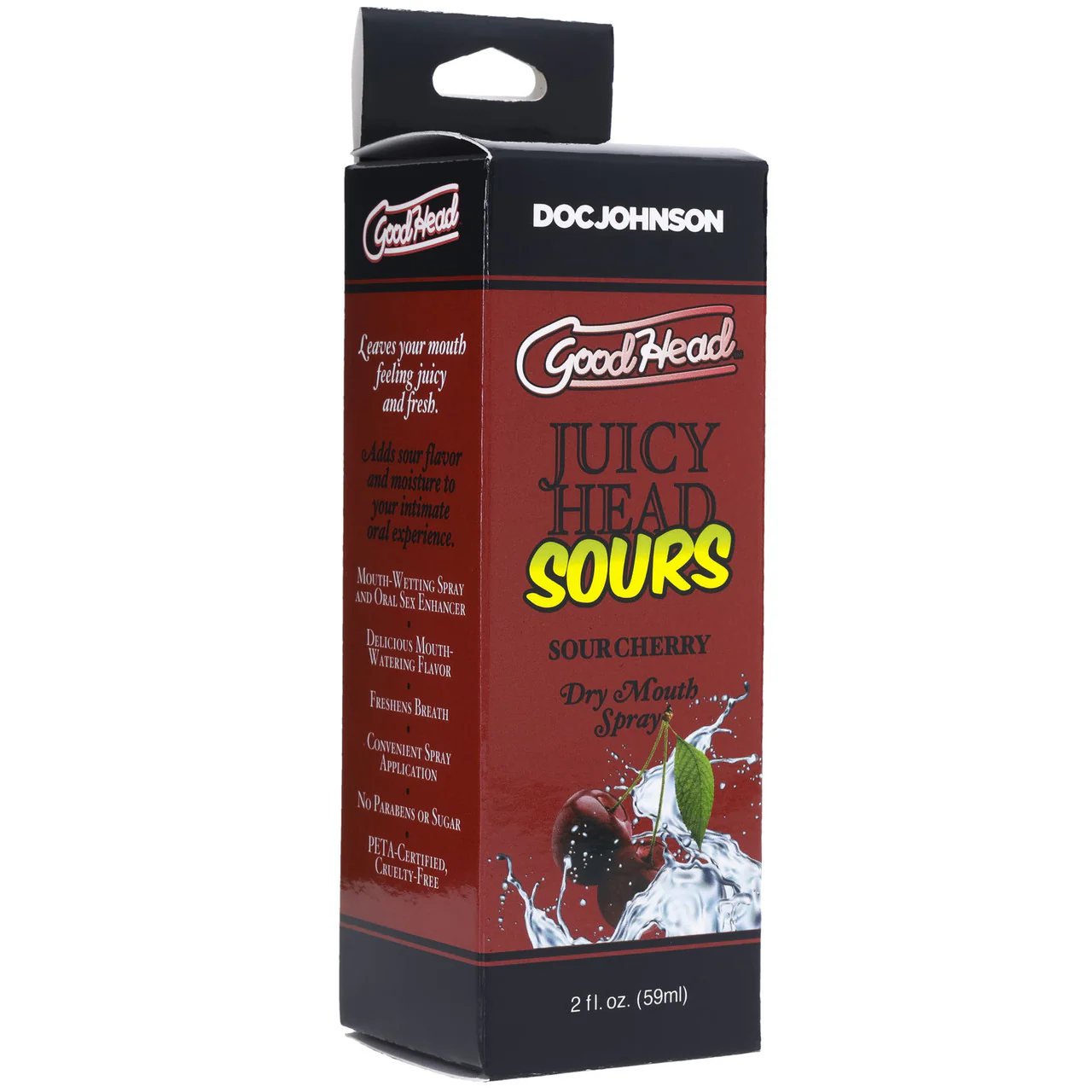 GoodHead Juicy Head Sours Dry Mouth Spray 2 oz By Doc Johnson - Sour Cherry - Image 2