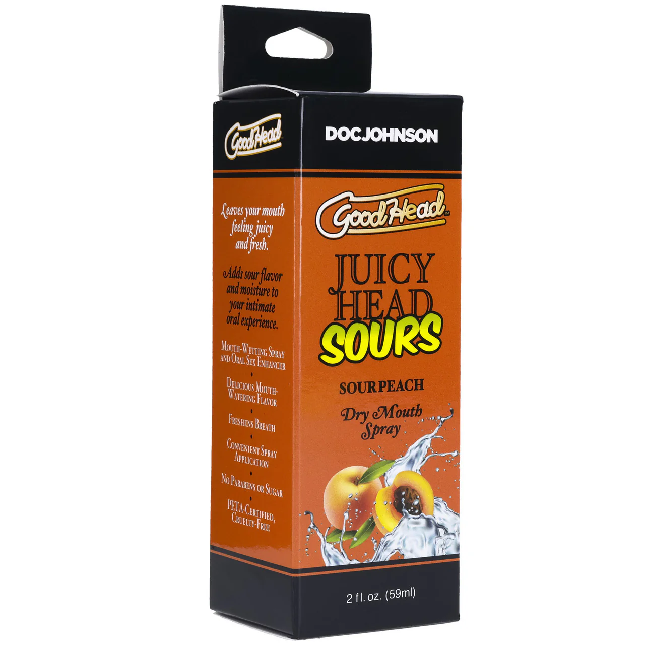 GoodHead Juicy Head Sours Dry Mouth Spray 2 oz By Doc Johnson - Sour Peach - Image 2