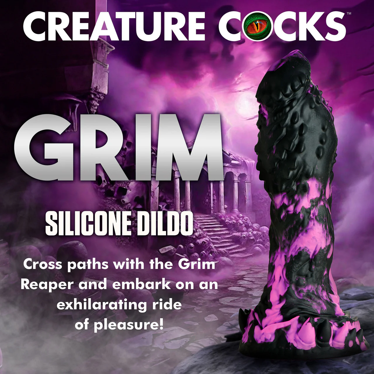 Grim 7.75" Silicone Suction Cup Dildo By Creature Cocks - Image 11