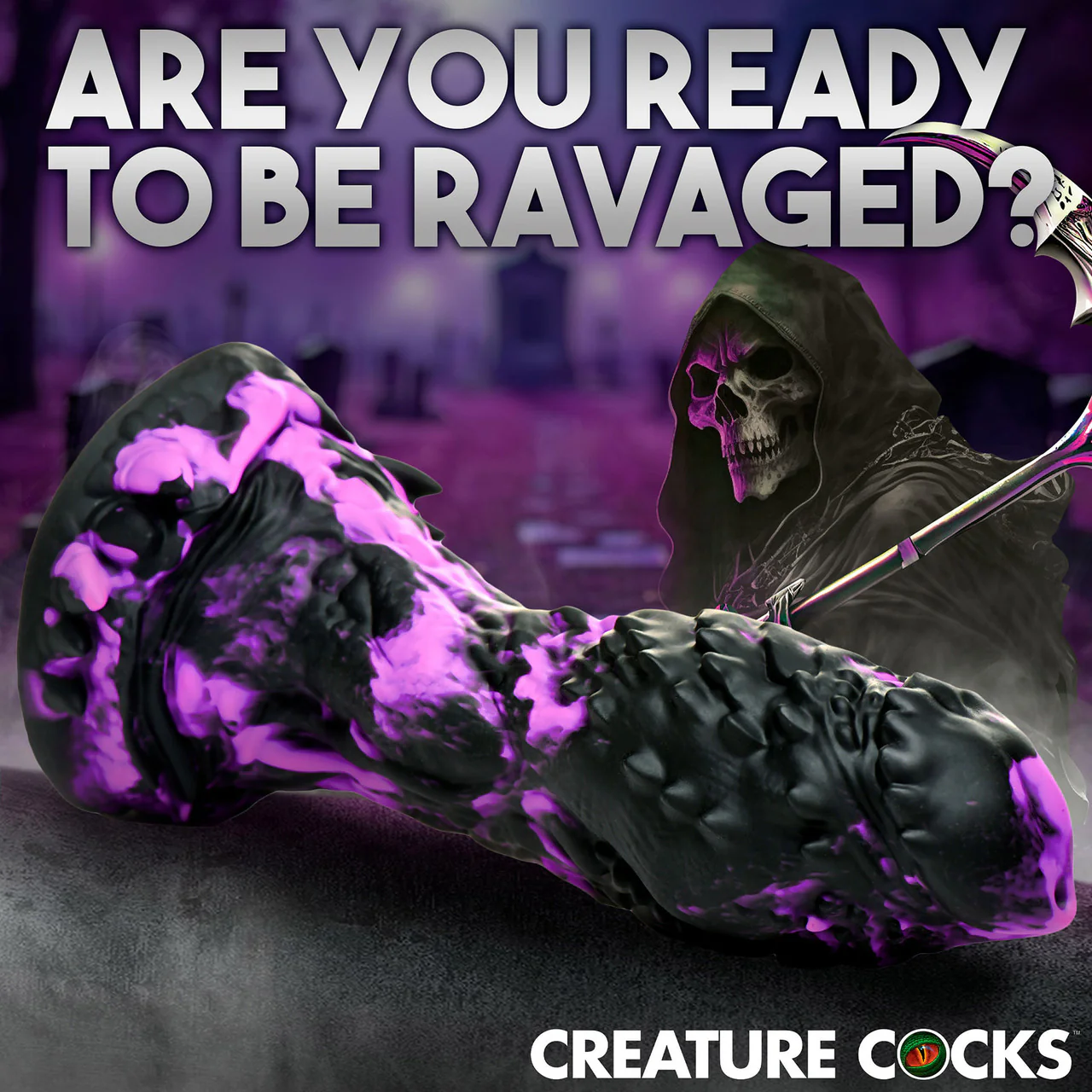 Grim 7.75" Silicone Suction Cup Dildo By Creature Cocks - Image 6